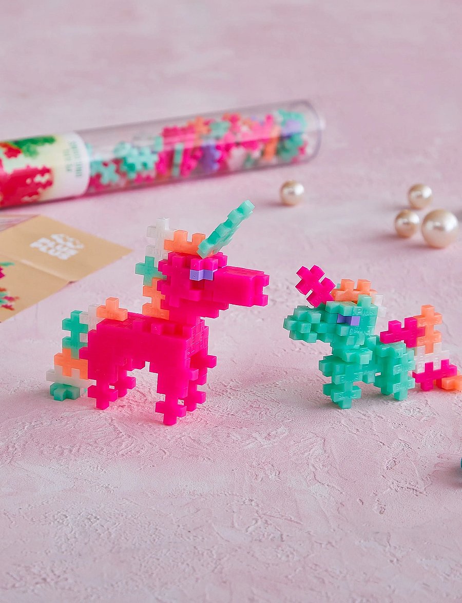 Plus-Plus - Plus-Plus Pearl Unicorns / 100 pcs Tube - byggsatser - mix - 4