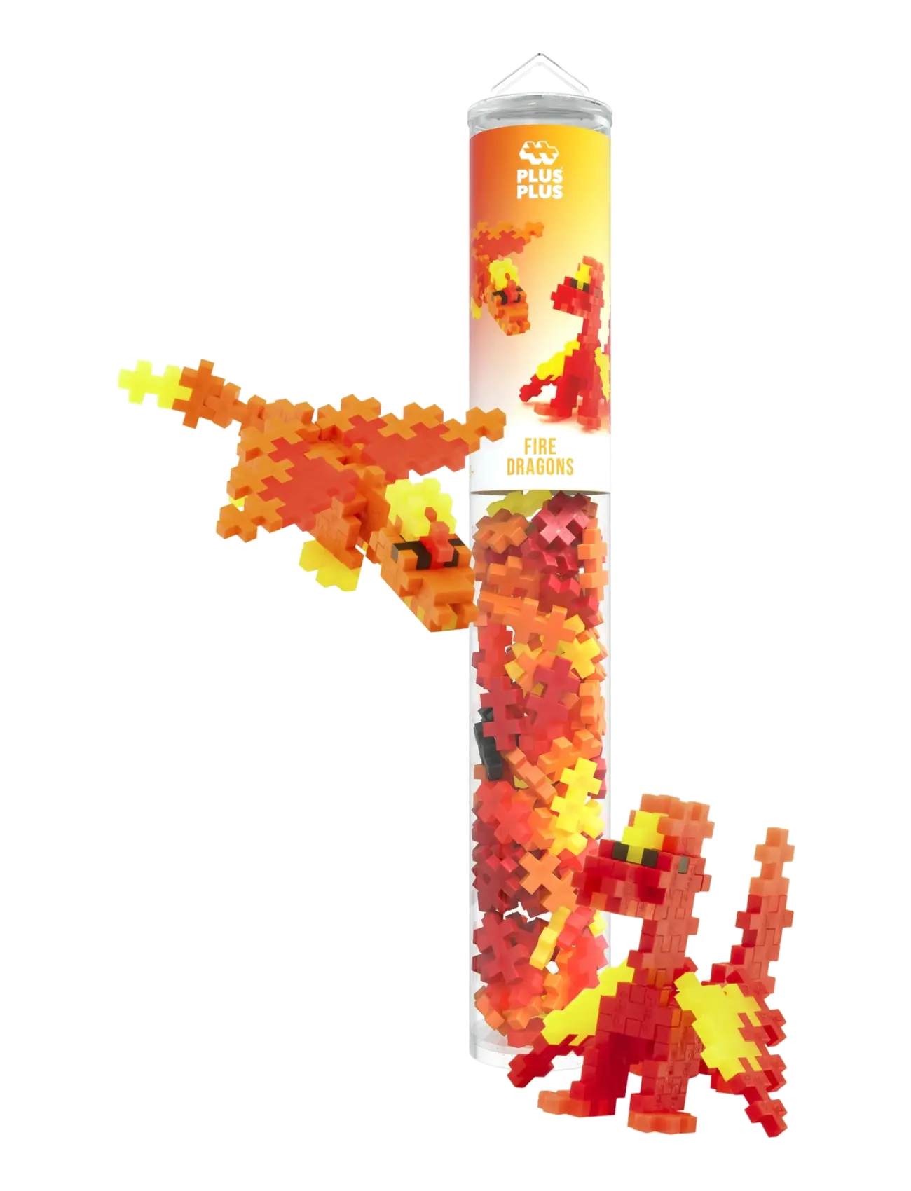 Plus-Plus Plus-Plus Fire Dragons / 100 pcs Tube - Vis alt - MIX / orange