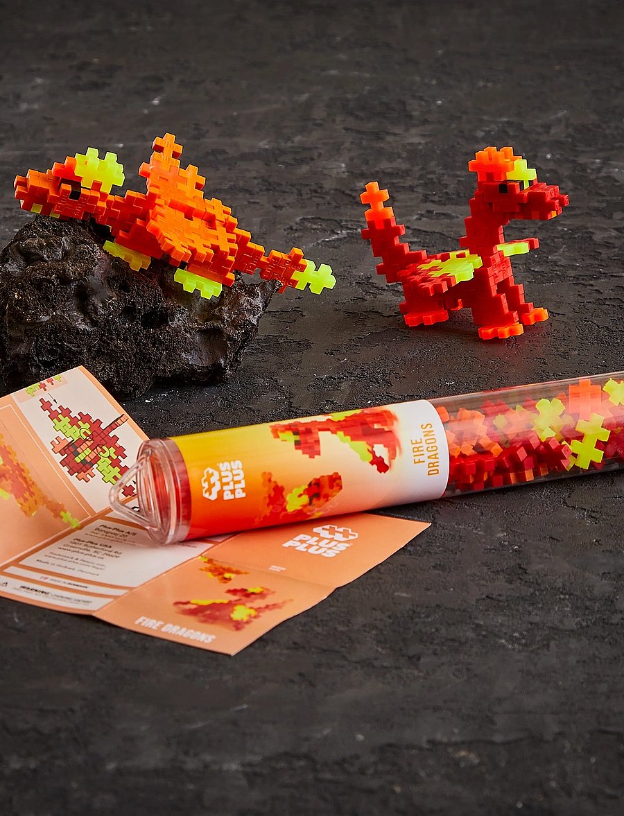 Plus-Plus - Plus-Plus Fire Dragons / 100 pcs Tube - baukästen - mix - 4