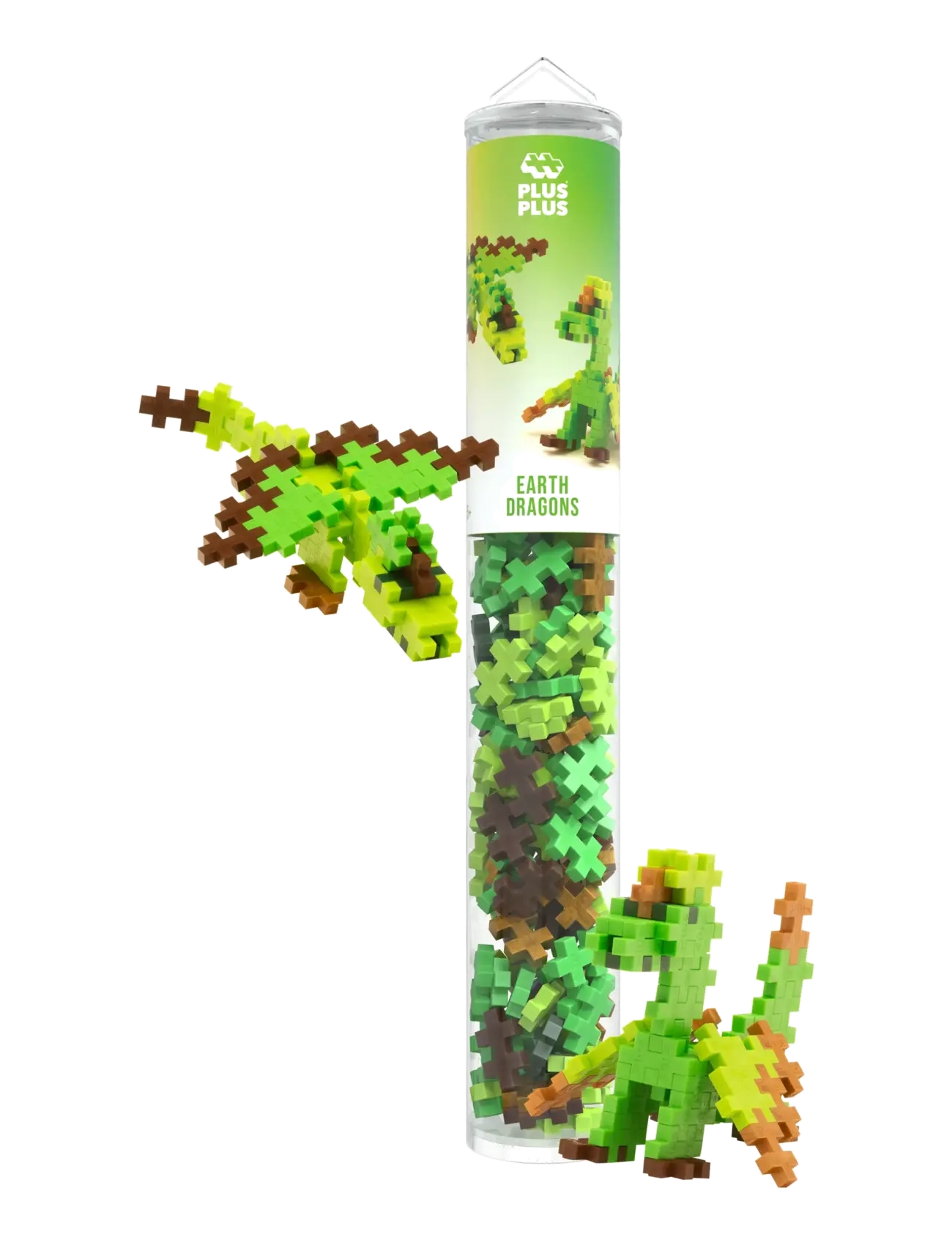 Plus-Plus Plus-Plus Earth Dragons / 100 pcs Tube - Rakennuspalikat & -sarjat - MIX / green
