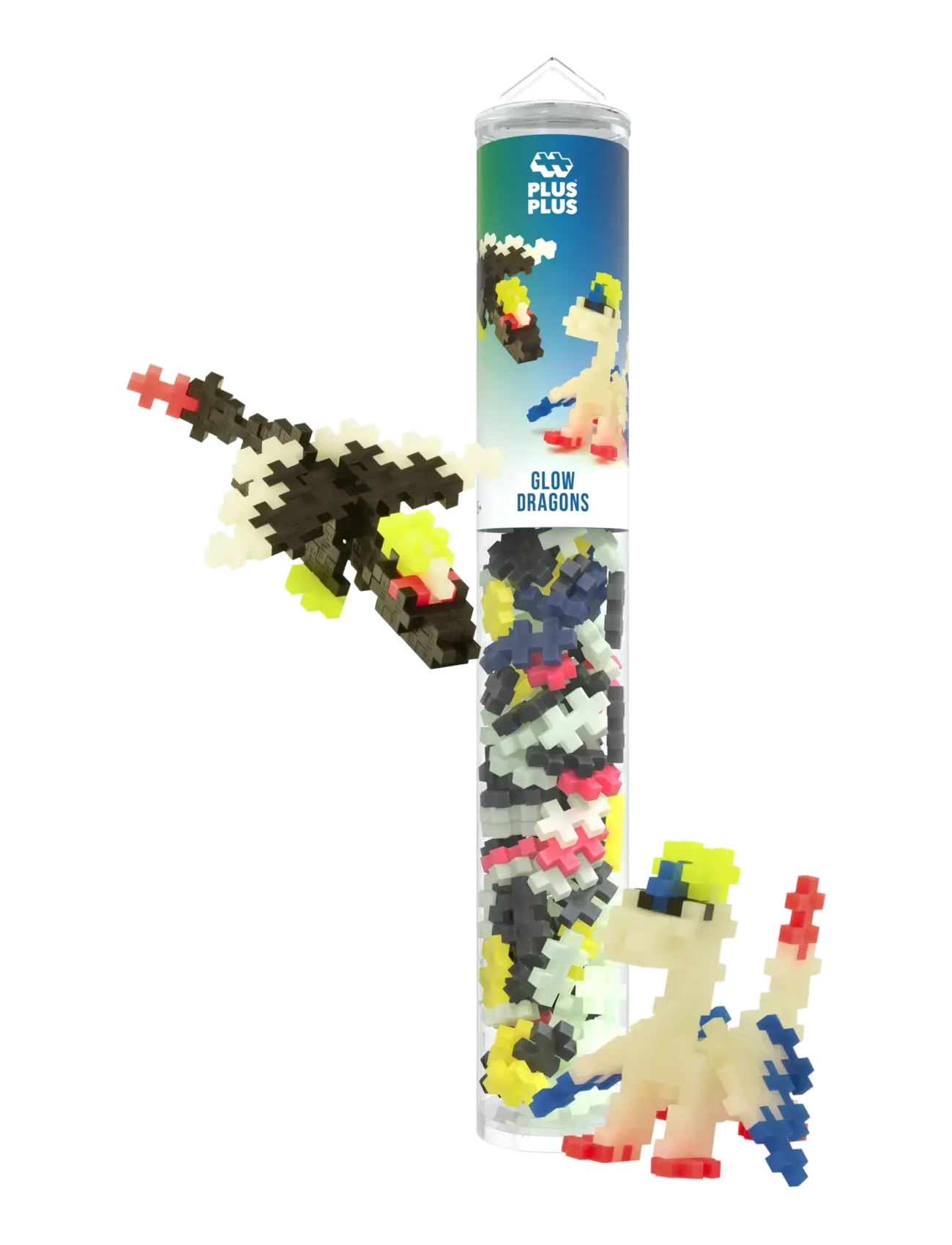 Plus-Plus Plus-Plus Glow Dragons / 100 pcs Tube - Byggeklodser & Byggesæt - MIX / black