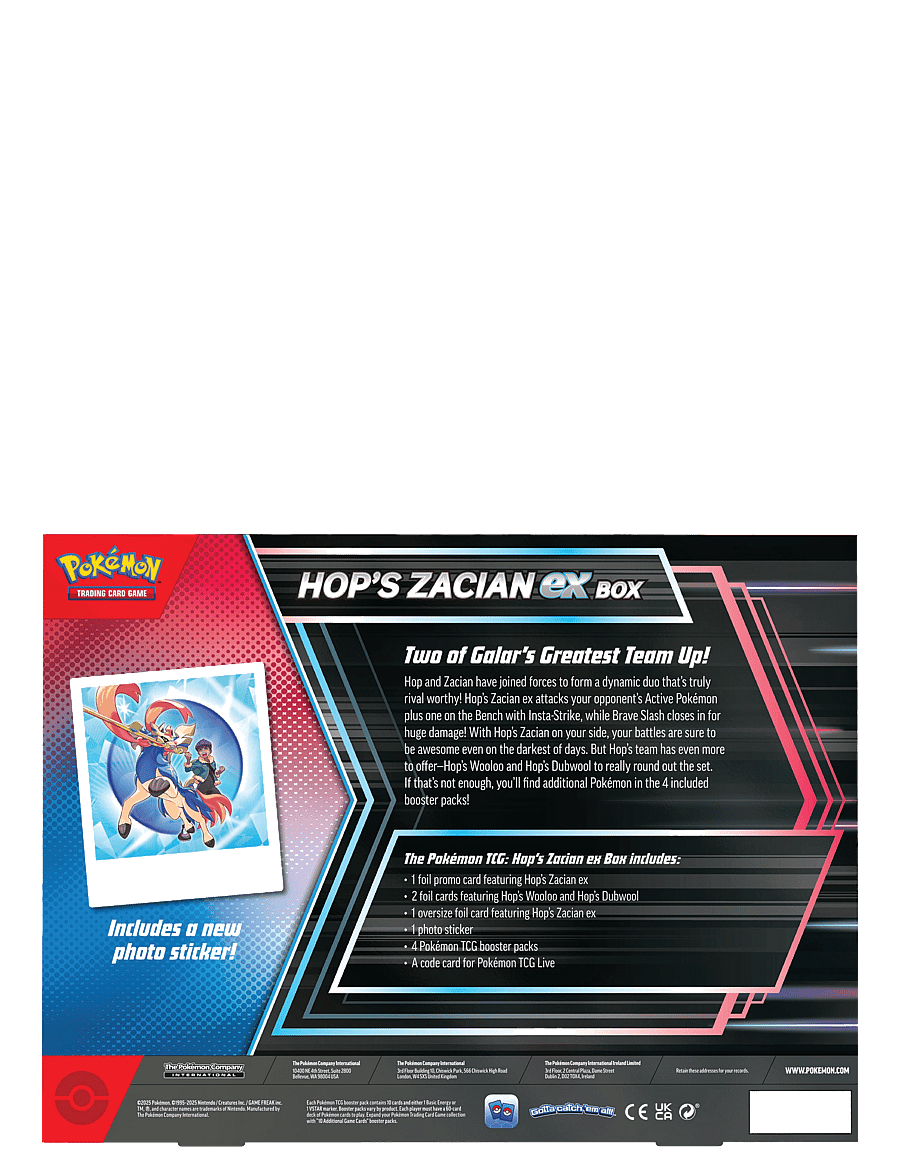 Pokémon Trading Cards - Poke Box EX Hop's Zacian - black - 1