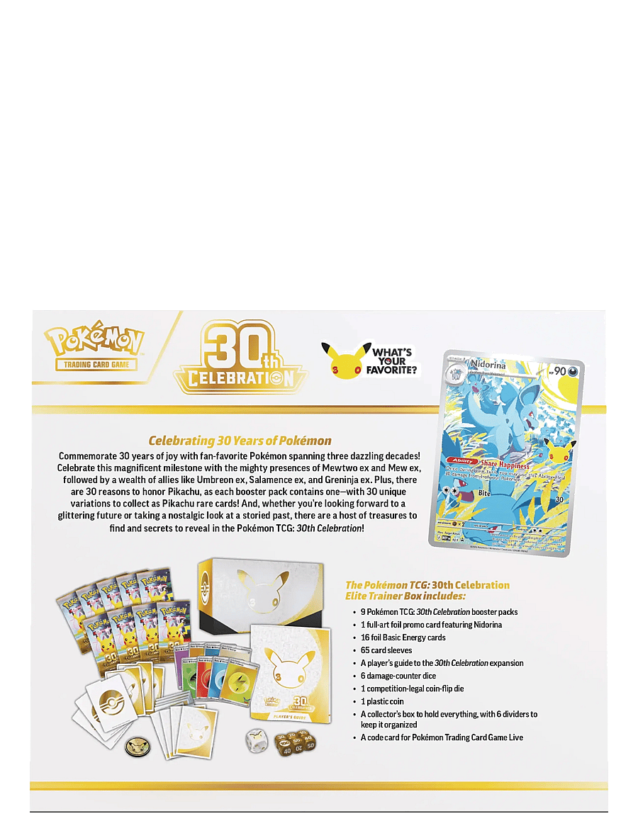 Pokémon Trading Cards - Poke Elite Trainer Box 30th - samlekort - gold - 1