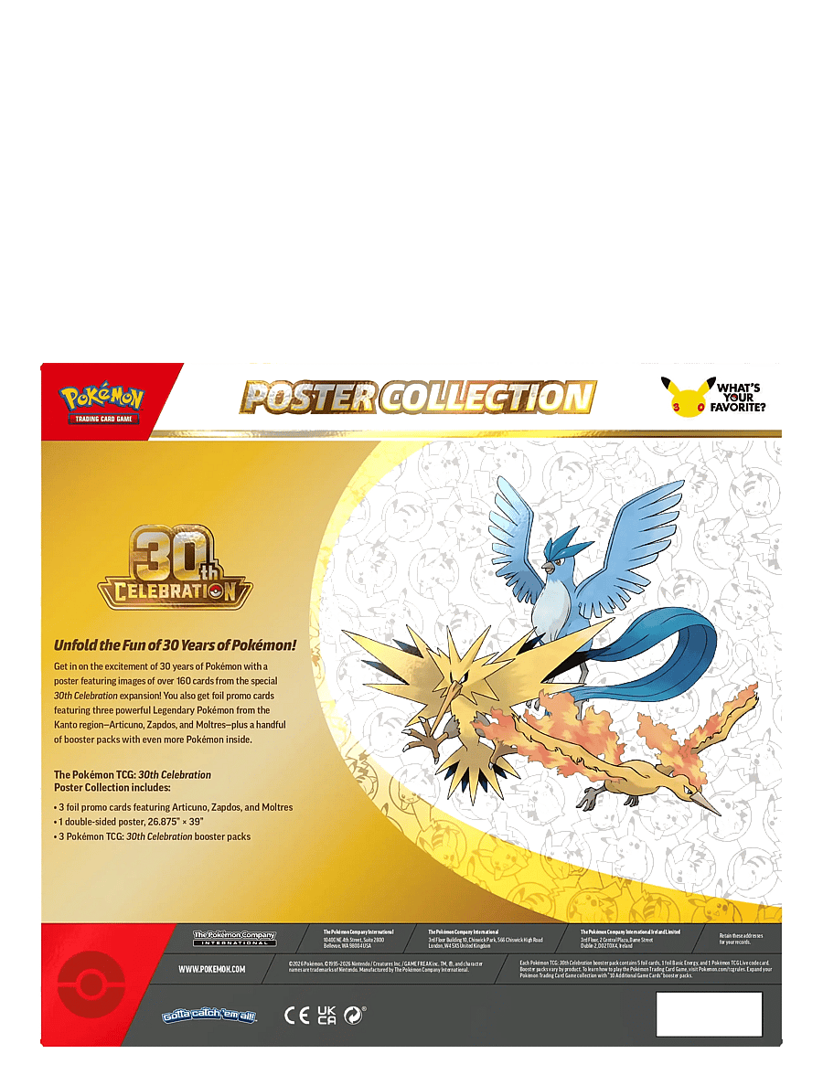 Pokémon Trading Cards - Poke Poster Coll 30th - samlekort - gold - 1