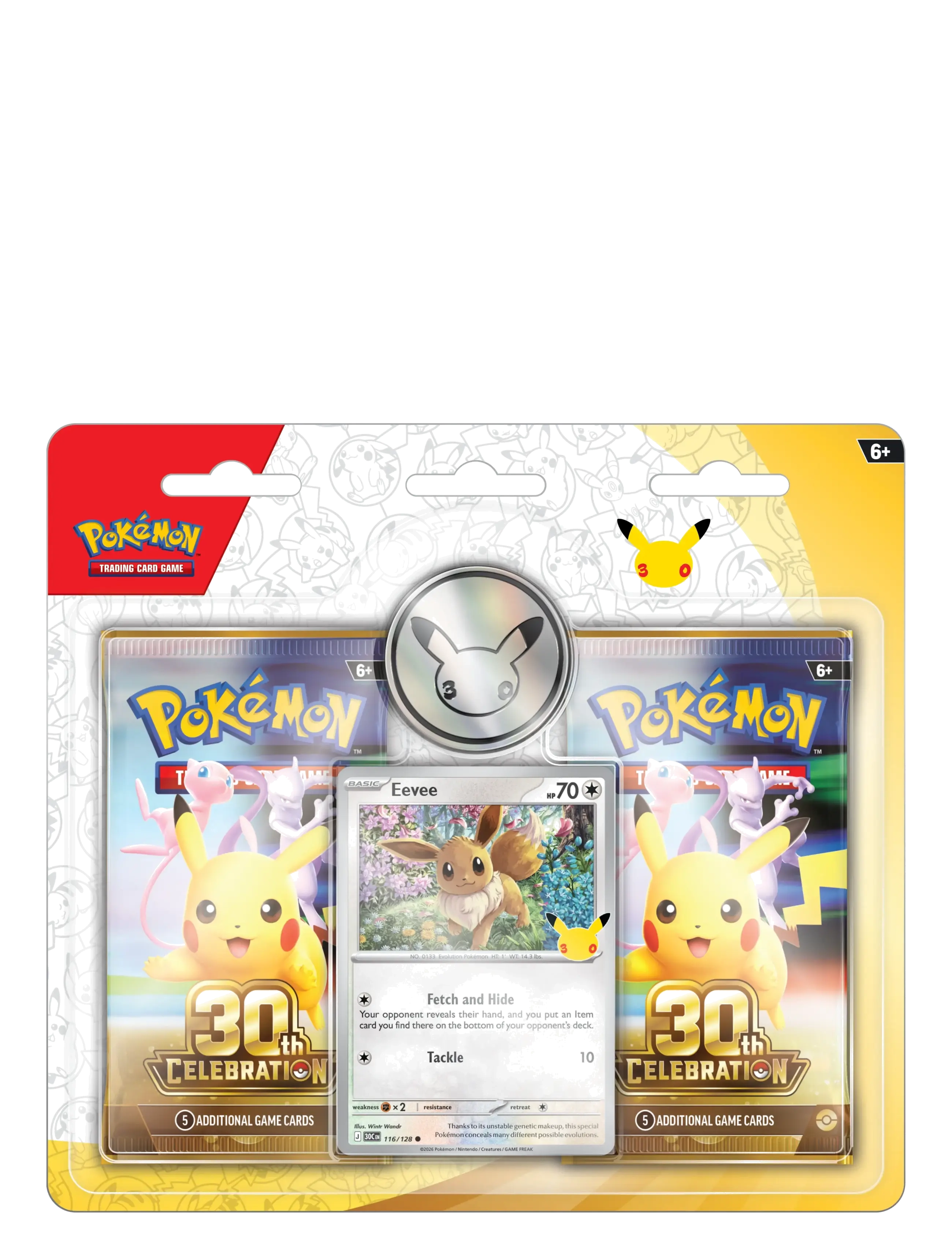 Pokémon Trading Cards Poke 2-Pack Blister 30Th, Kinder,,,Gold Gr.ONE SIZE