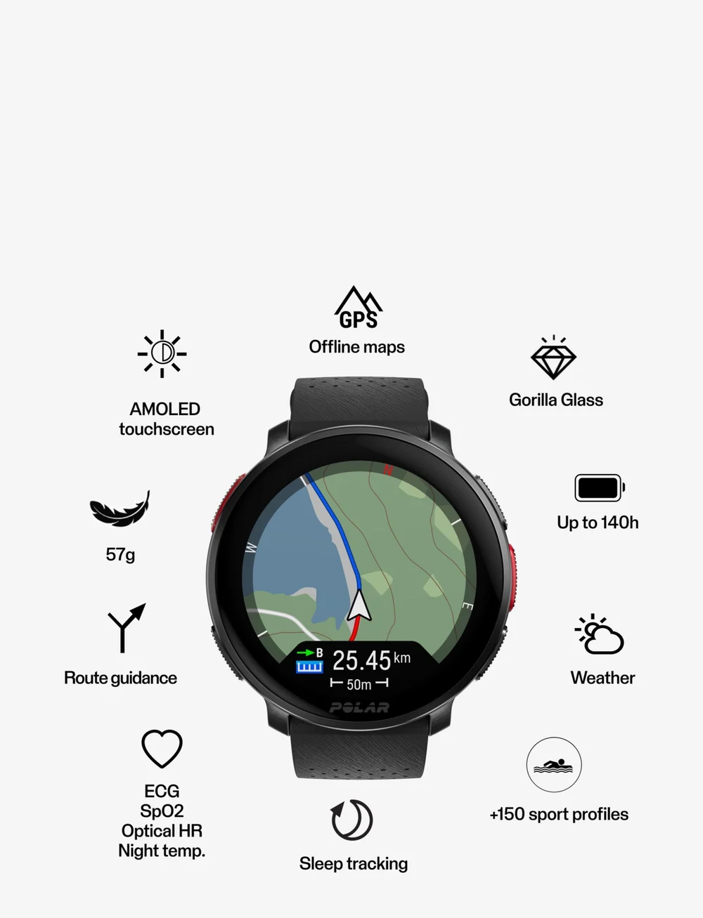 Polar - POLAR VANTAGE V3 - smartwatches - black - 2