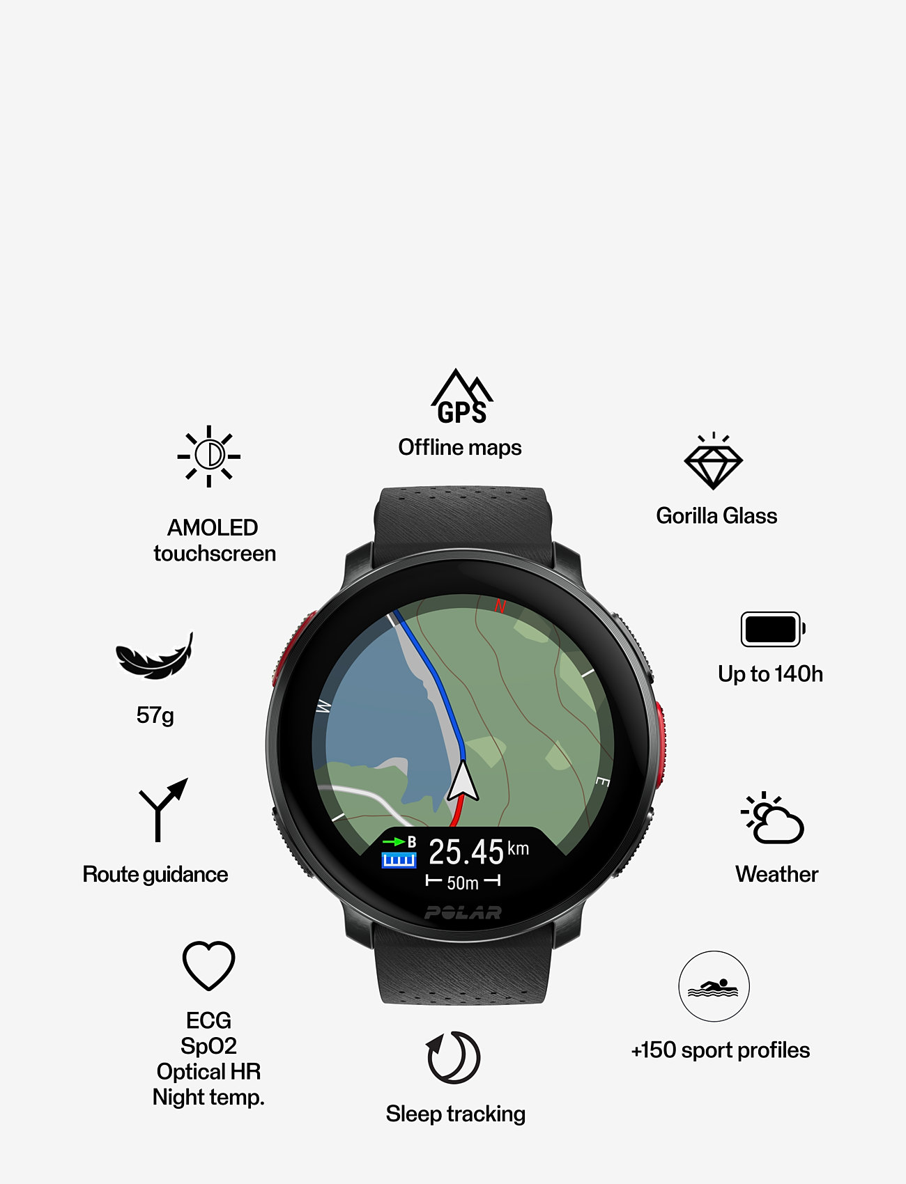 Polar - POLAR VANTAGE V3 - smartwatches - black - 2