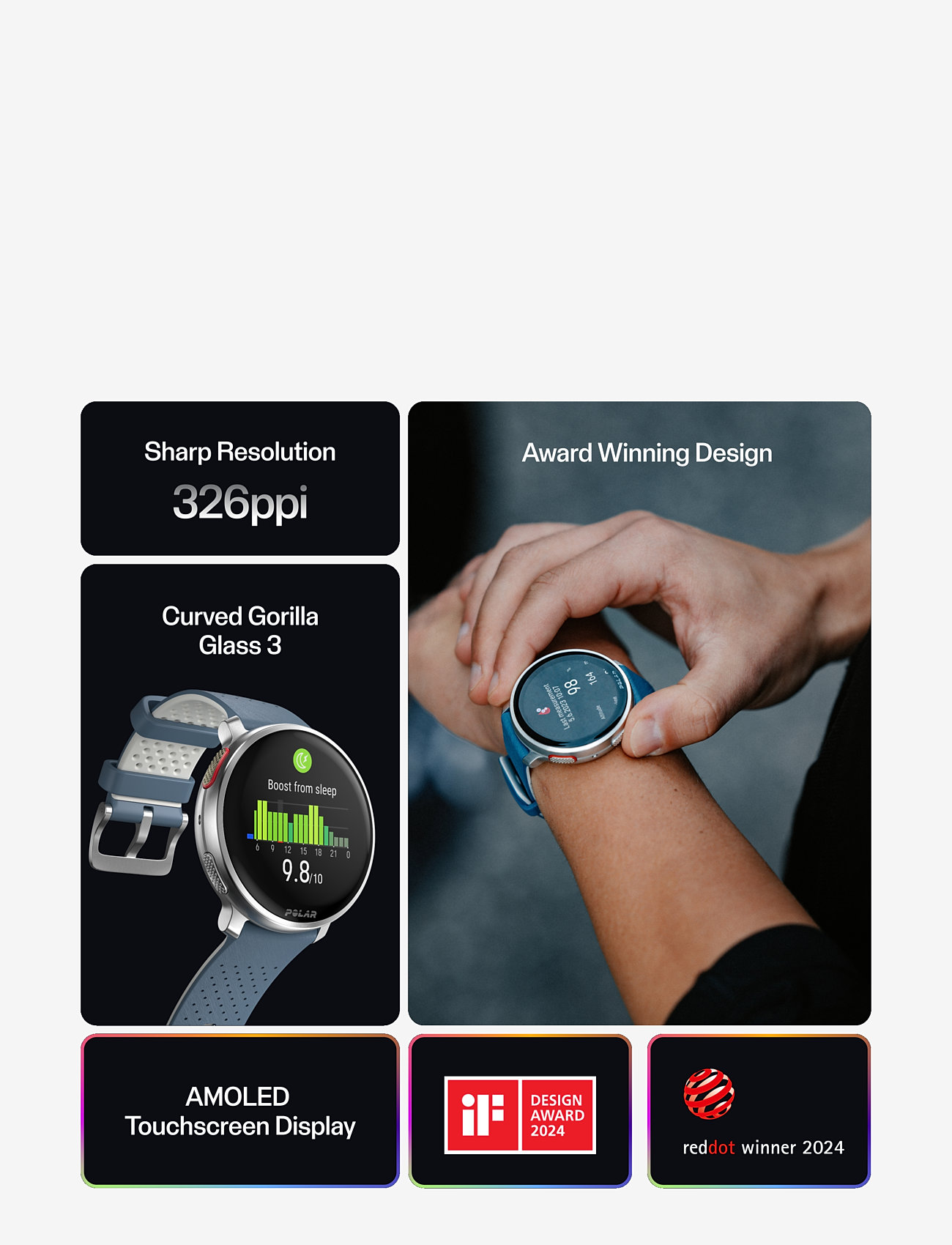 Polar - POLAR VANTAGE V3 - nutikellad - silver / blue - 4