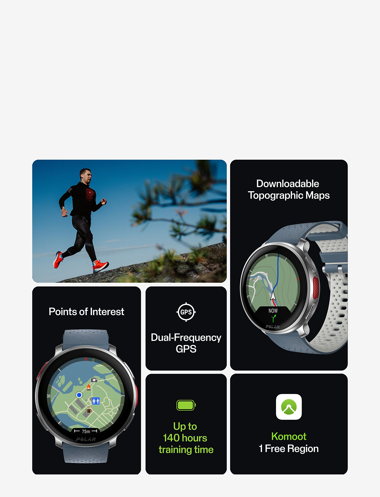 Polar - POLAR VANTAGE V3 - nutikellad - silver / blue - 5