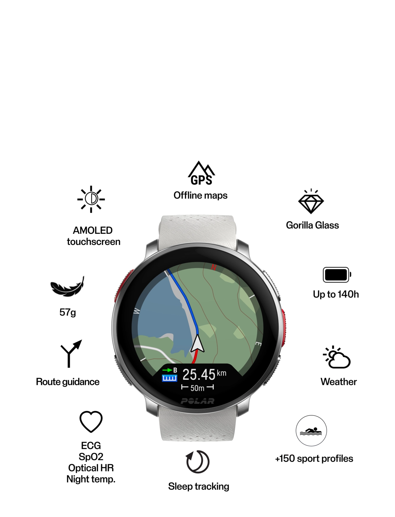 Polar - POLAR VANTAGE V3 - išmanieji laikrodžiai - silver / apricot - 2