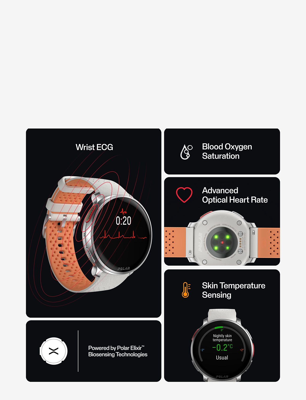 Polar - POLAR VANTAGE V3 - smartwatches - silver / apricot - 3