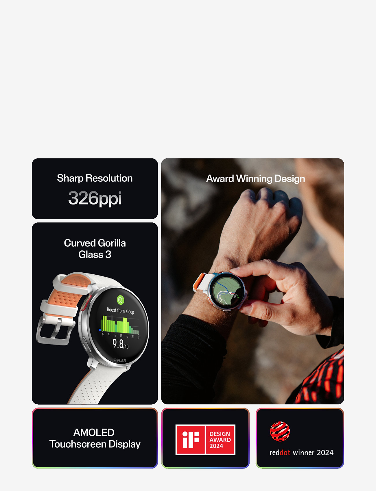 Polar - POLAR VANTAGE V3 - smartwatches - silver / apricot - 4