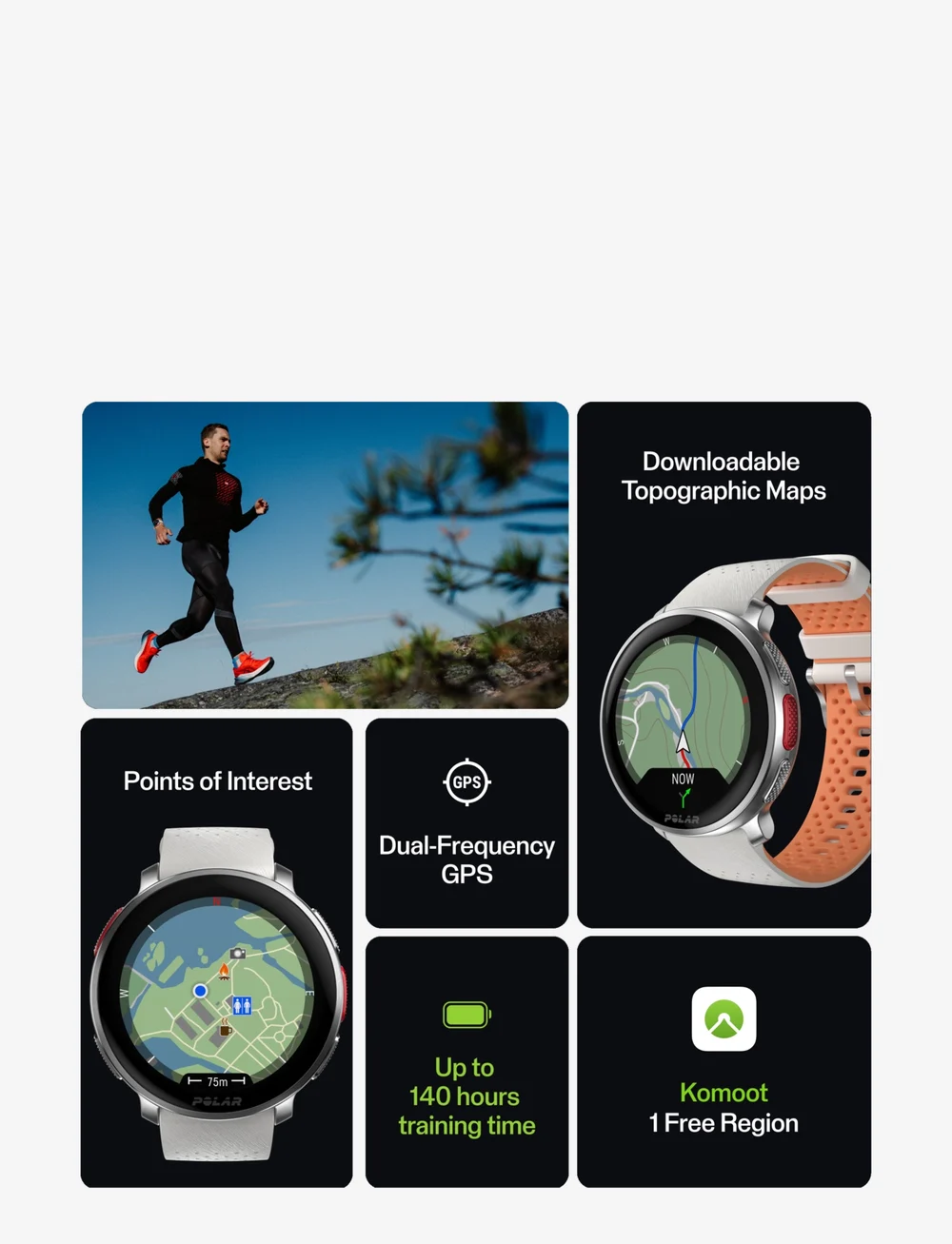 Polar - POLAR VANTAGE V3 - nutikellad - silver / apricot - 5