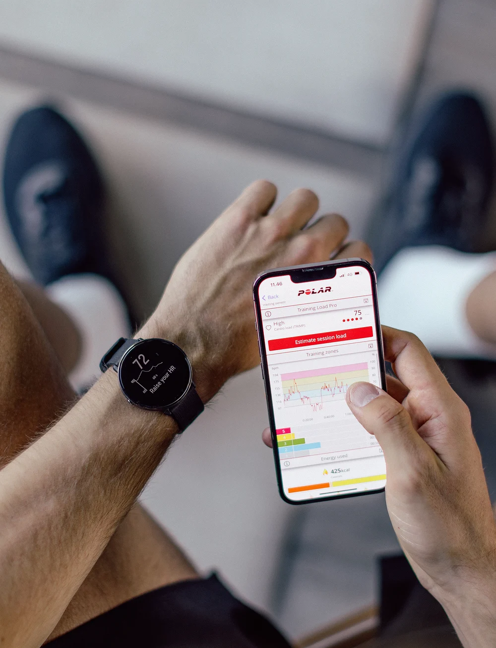 Polar - POLAR IGNITE 3 TI SIL BLK S-L - smartwatches - black titan - 0