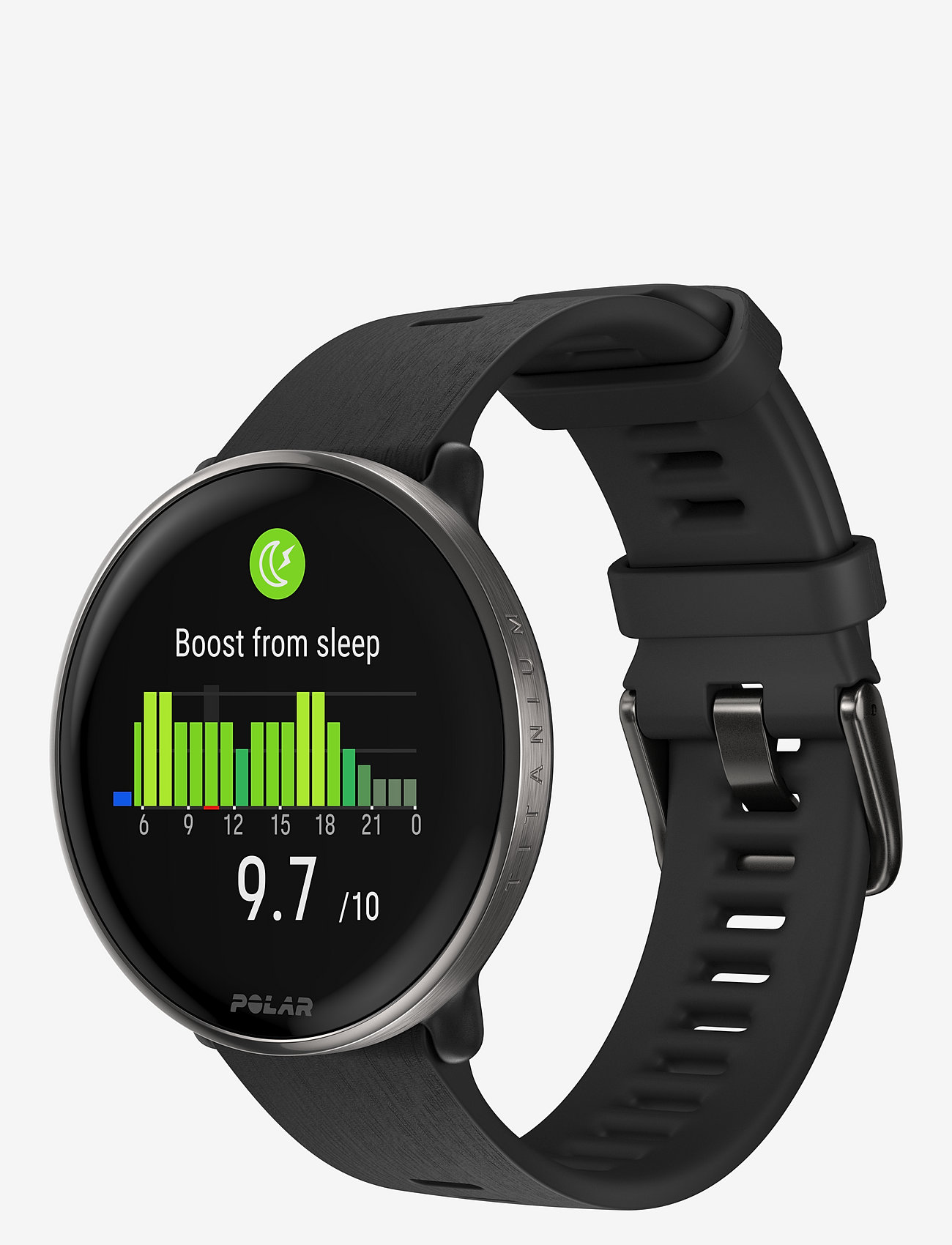 Polar - POLAR IGNITE 3 TI SIL BLK S-L - smartwatches - black titan - 2