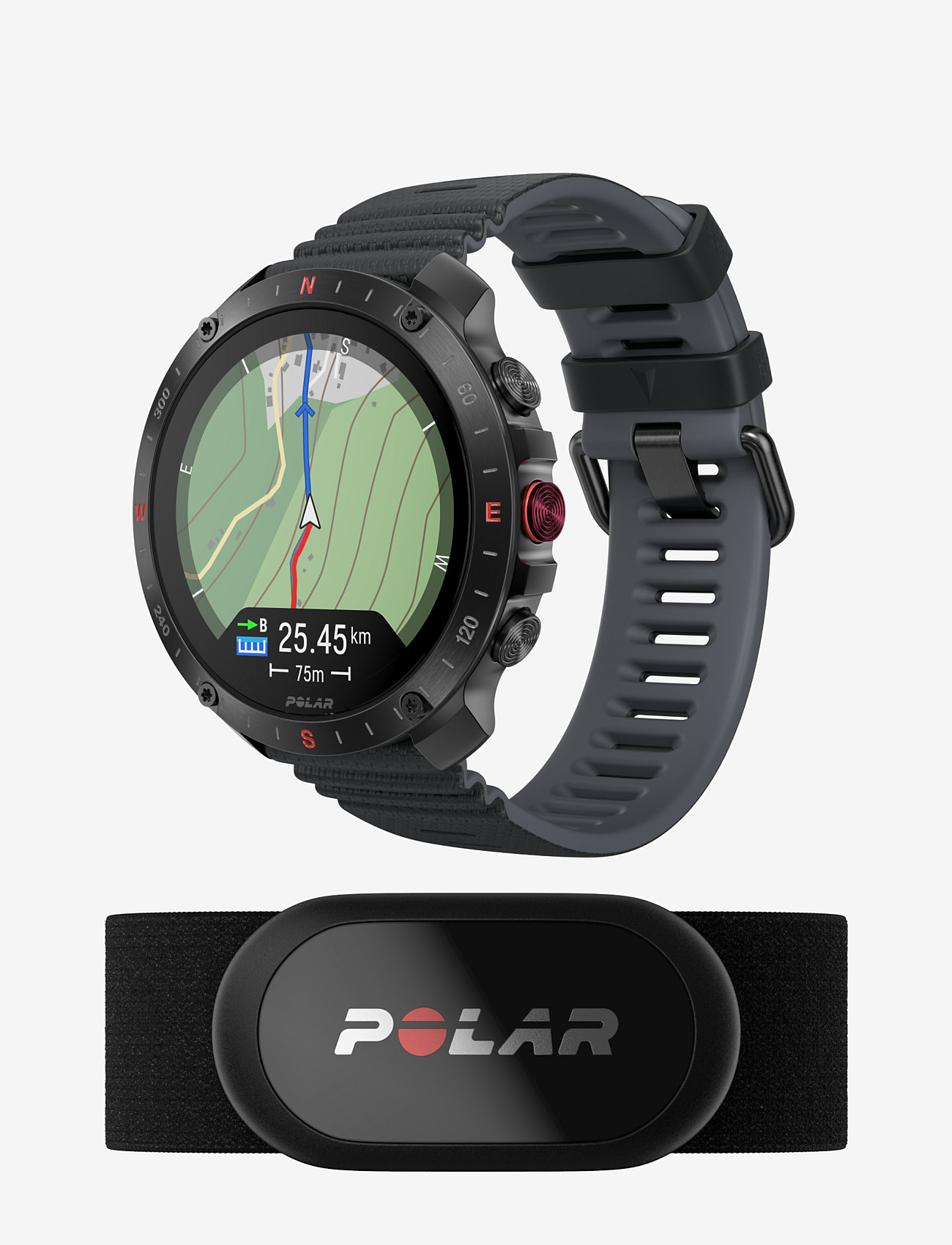 Polar - POLAR GRIT X2 PRO + Polar H10 Heart Rate Sensor - smartwatches - blk/blk - 1
