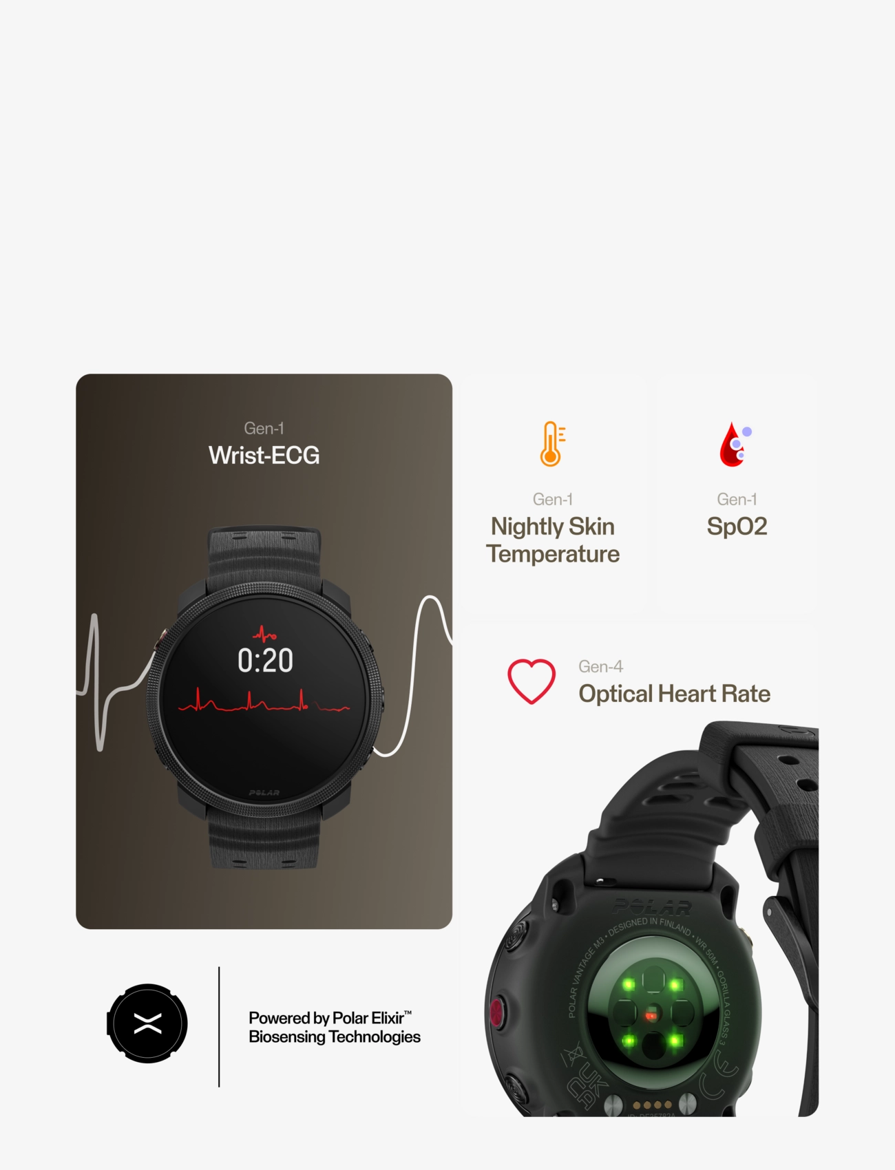 Polar - POLAR VANTAGE M3 - viedpulksteņi - black - 5