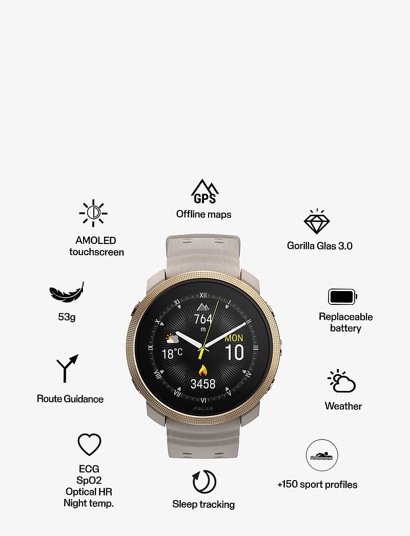 Polar - POLAR VANTAGE M3 - smartwatches - greige-gold - 2