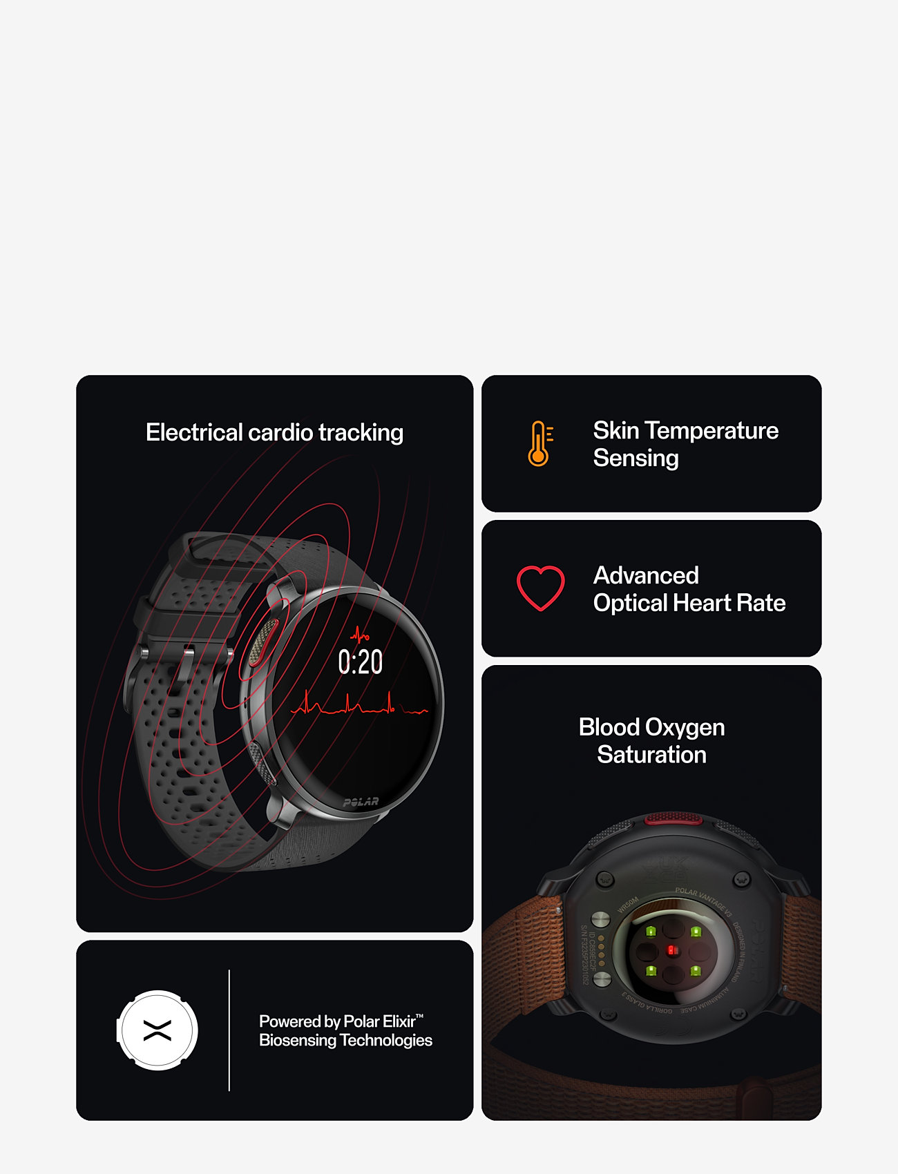 Polar - POLAR VANTAGE V3 BLK/BLK W/ORA H&L - smartwatches - black-orange - 3
