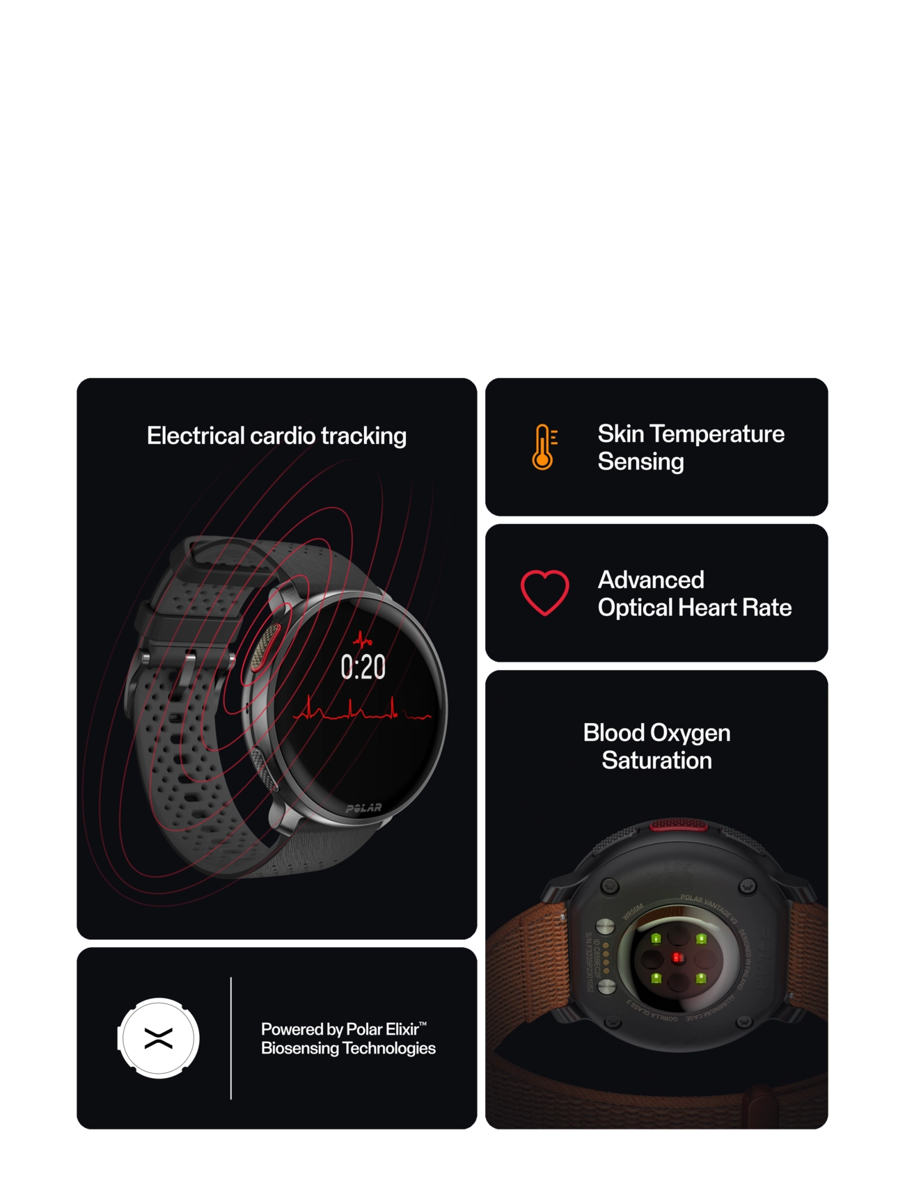 Polar - POLAR VANTAGE V3 BLK/BLK W/ORA H&L - smartwatches - black-orange - 3