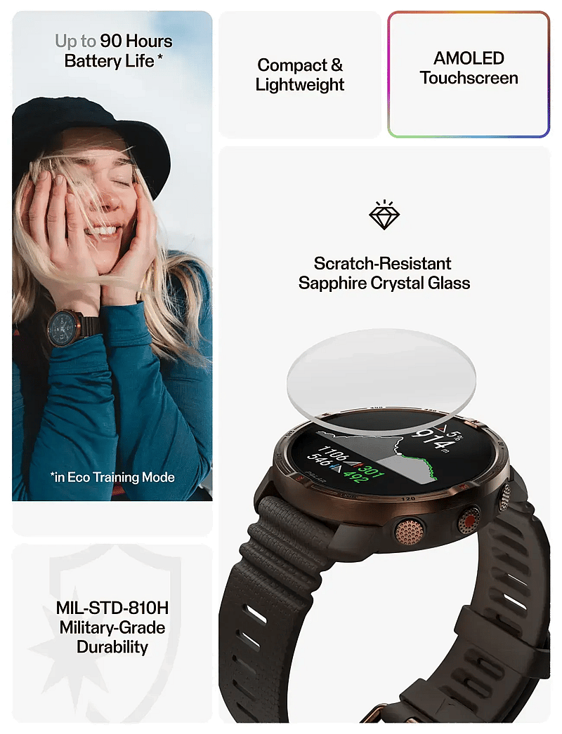 Polar - POLAR GRIT X2 BRN S-L - smartwatches - brown - 3