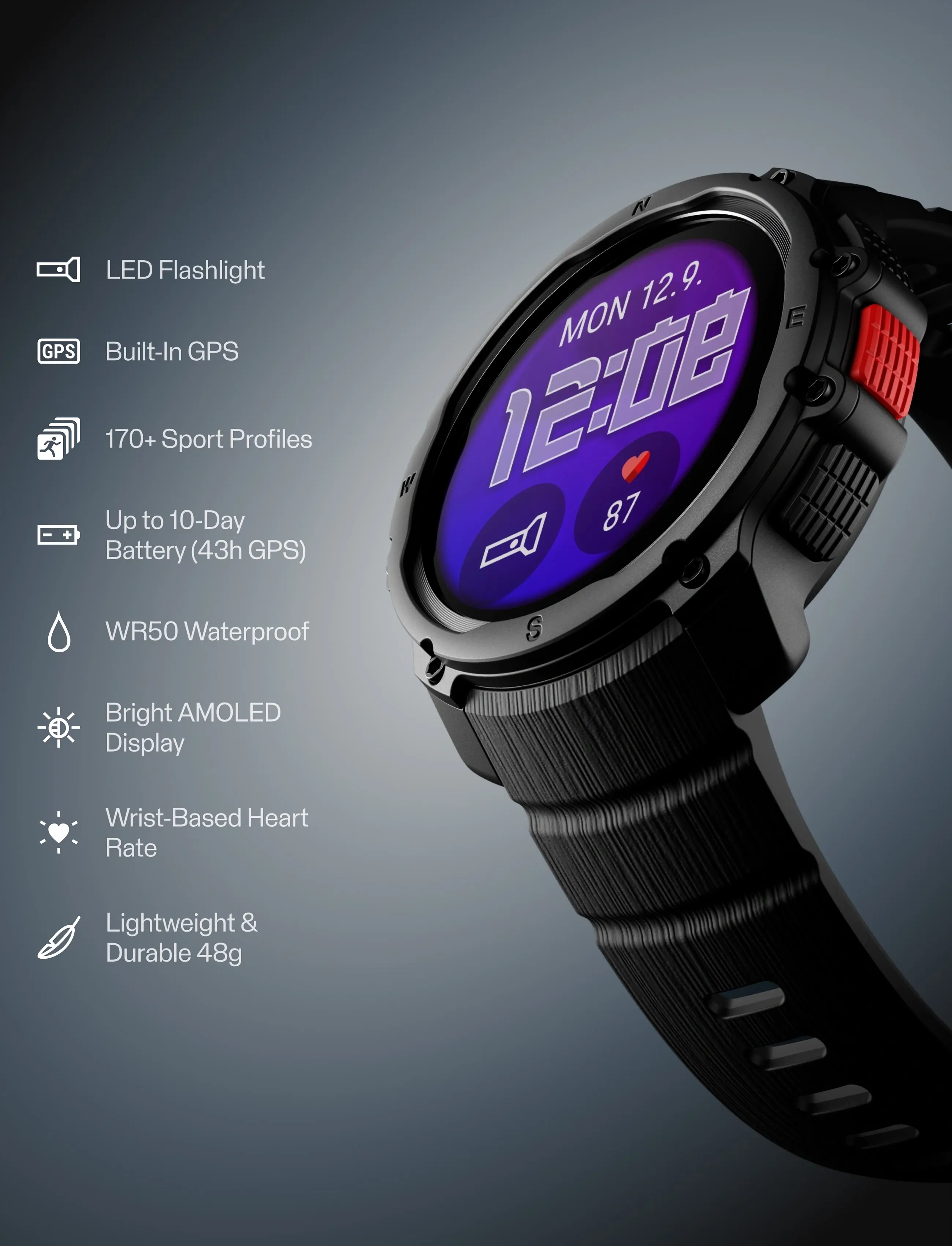 Polar - POLAR STREET X - smartwatches - black - 4