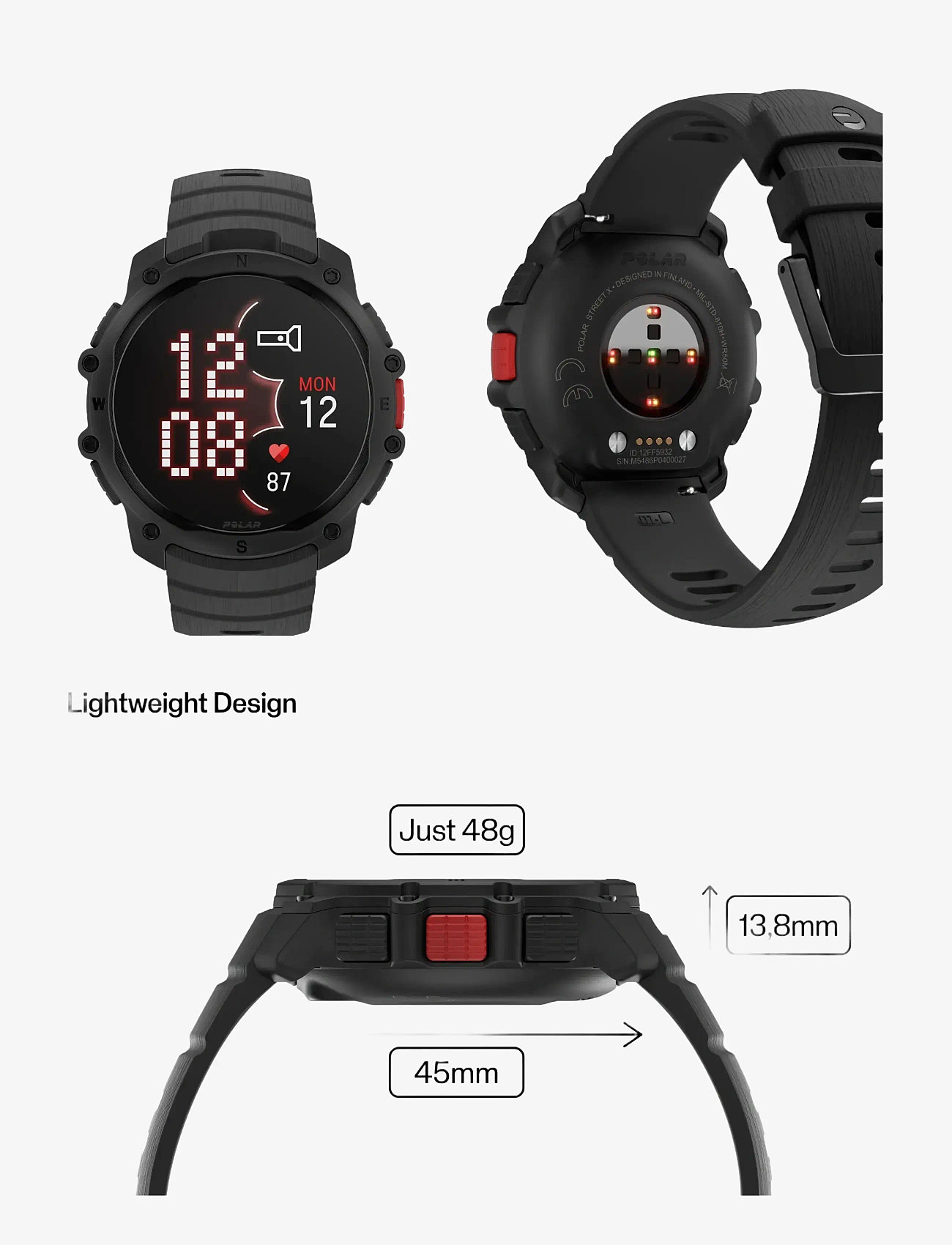 Polar - POLAR STREET X - smartwatches - black - 2
