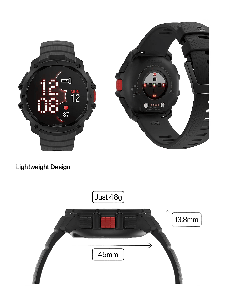 Polar - POLAR STREET X - smartwatches - black - 2