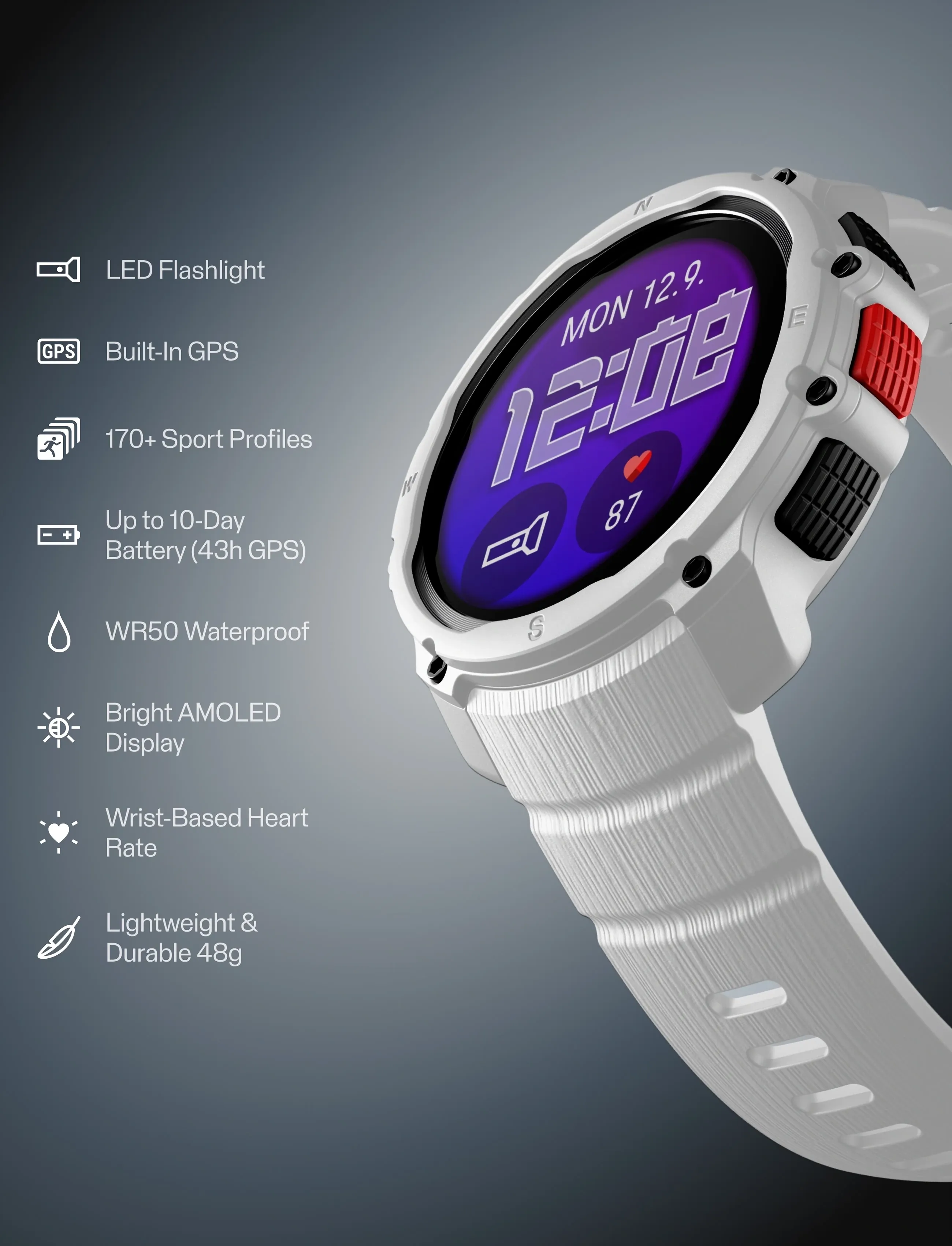 Polar - POLAR STREET X - smartwatches - white - 3