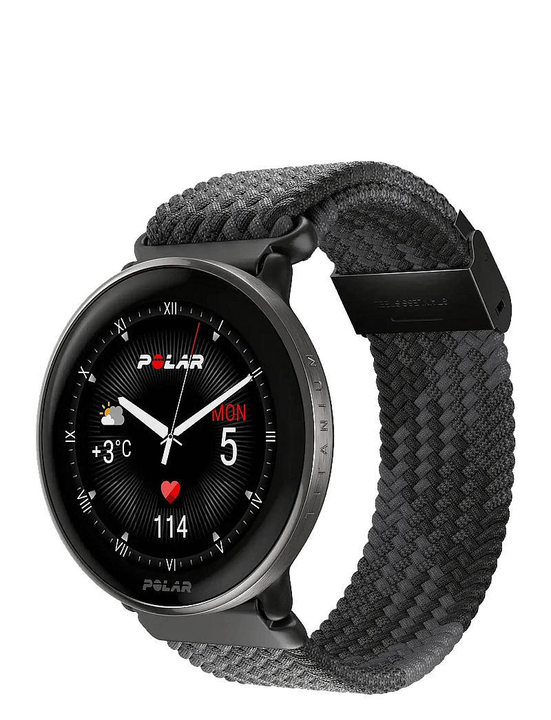 Polar - POLAR WB 20MM BRAIDED YARN BLK S-L - smartwatches - black - 2