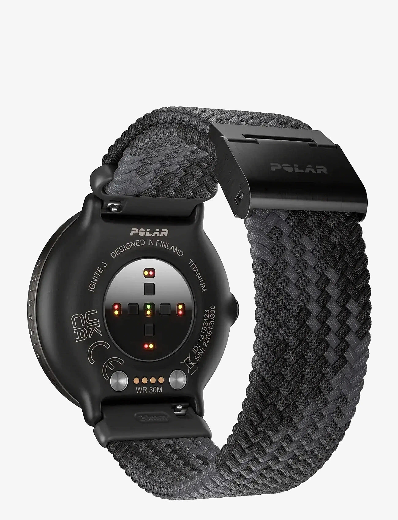 Polar - POLAR WB 20MM BRAIDED YARN BLK S-L - smartwatches - black - 3