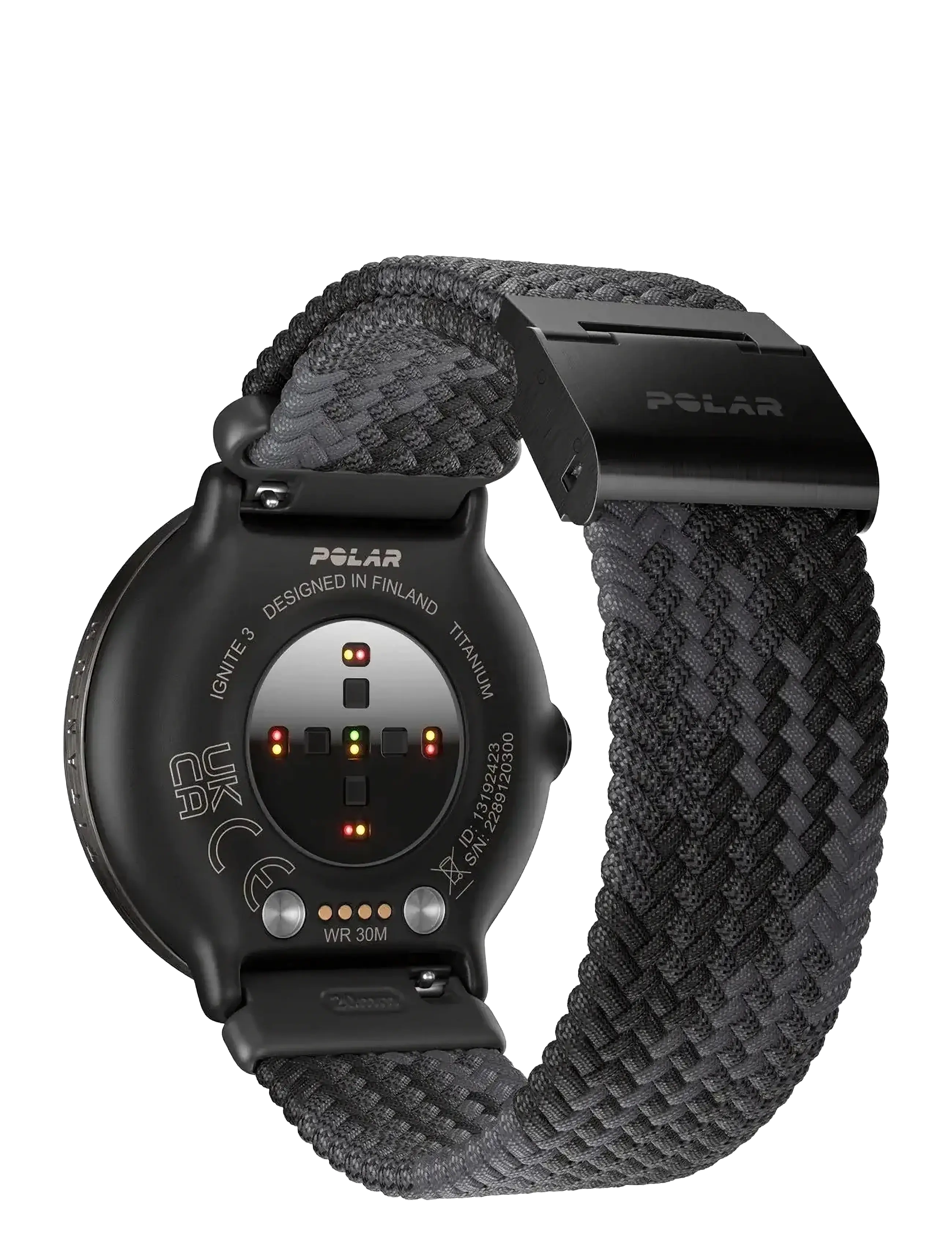 Polar - POLAR WB 20MM BRAIDED YARN BLK S-L - smartwatches - black - 3