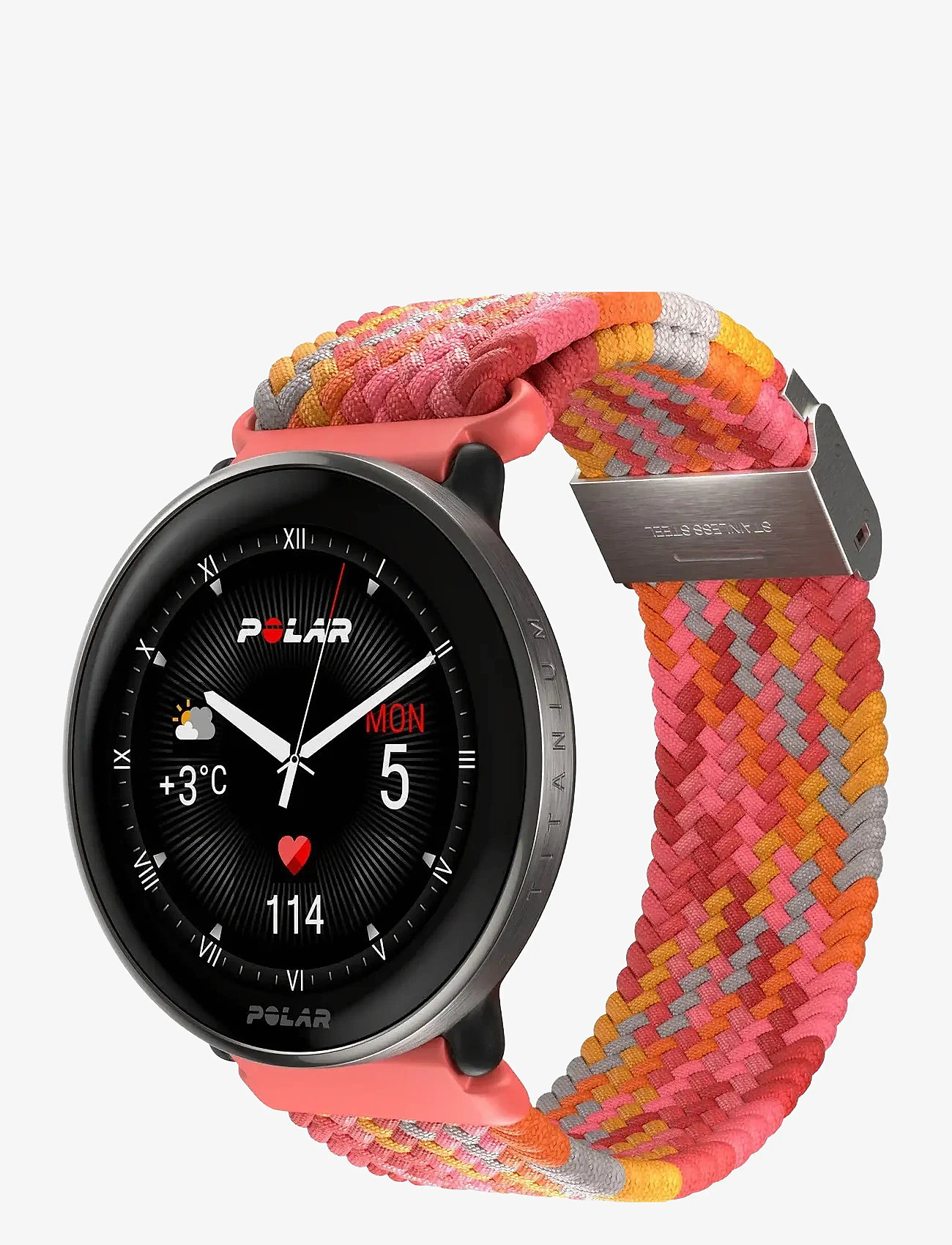 Polar - POLAR WB 20MM BRAIDED YARN RED S-L - smartwatches - red - 2