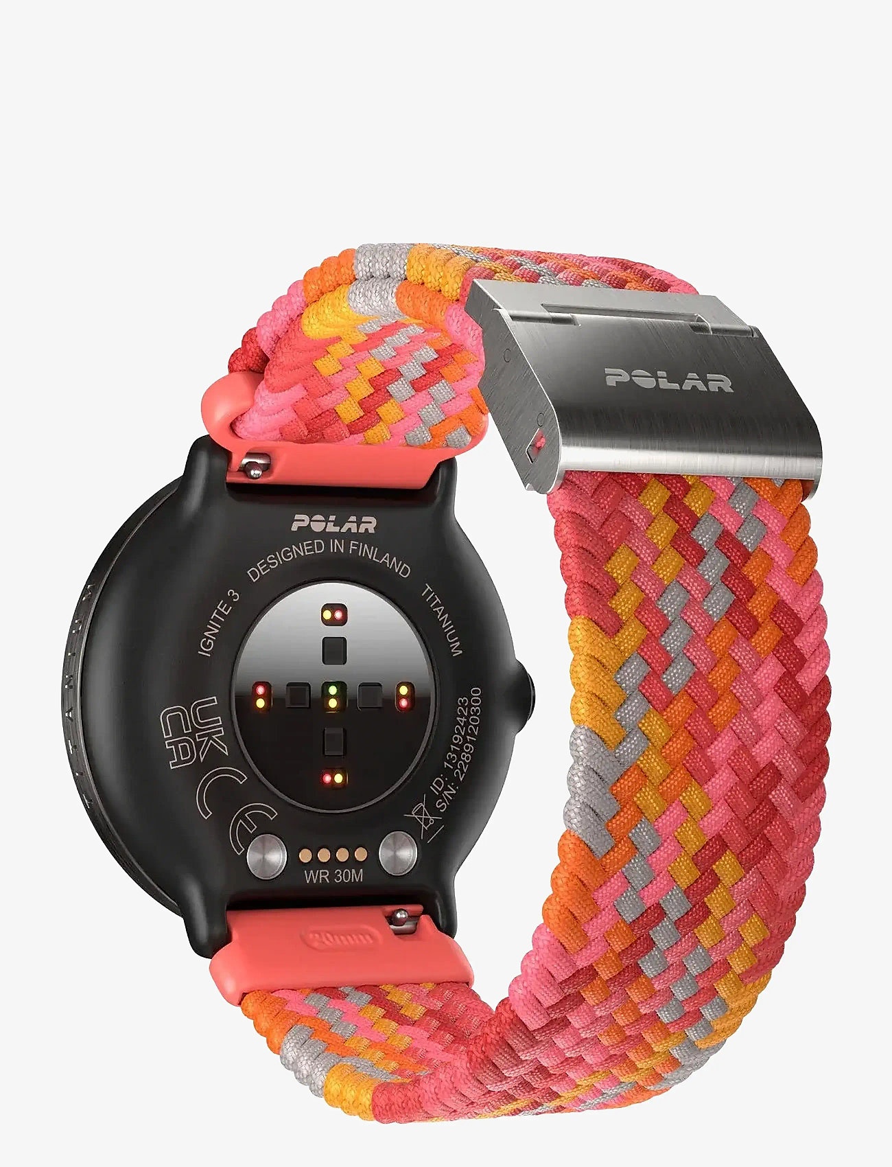 Polar - POLAR WB 20MM BRAIDED YARN RED S-L - smartwatches - red - 3
