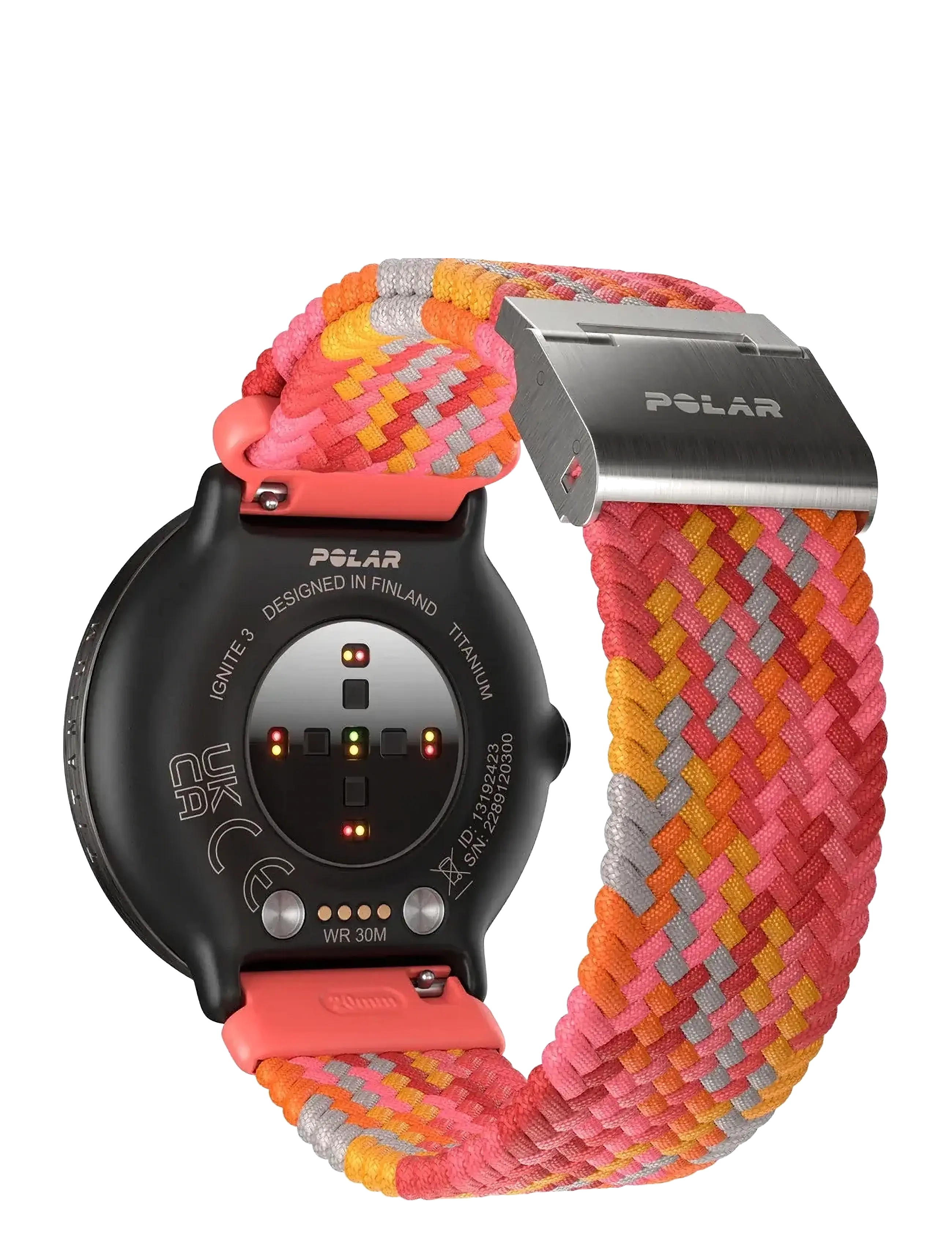 Polar - POLAR WB 20MM BRAIDED YARN RED S-L - smartwatches - red - 3