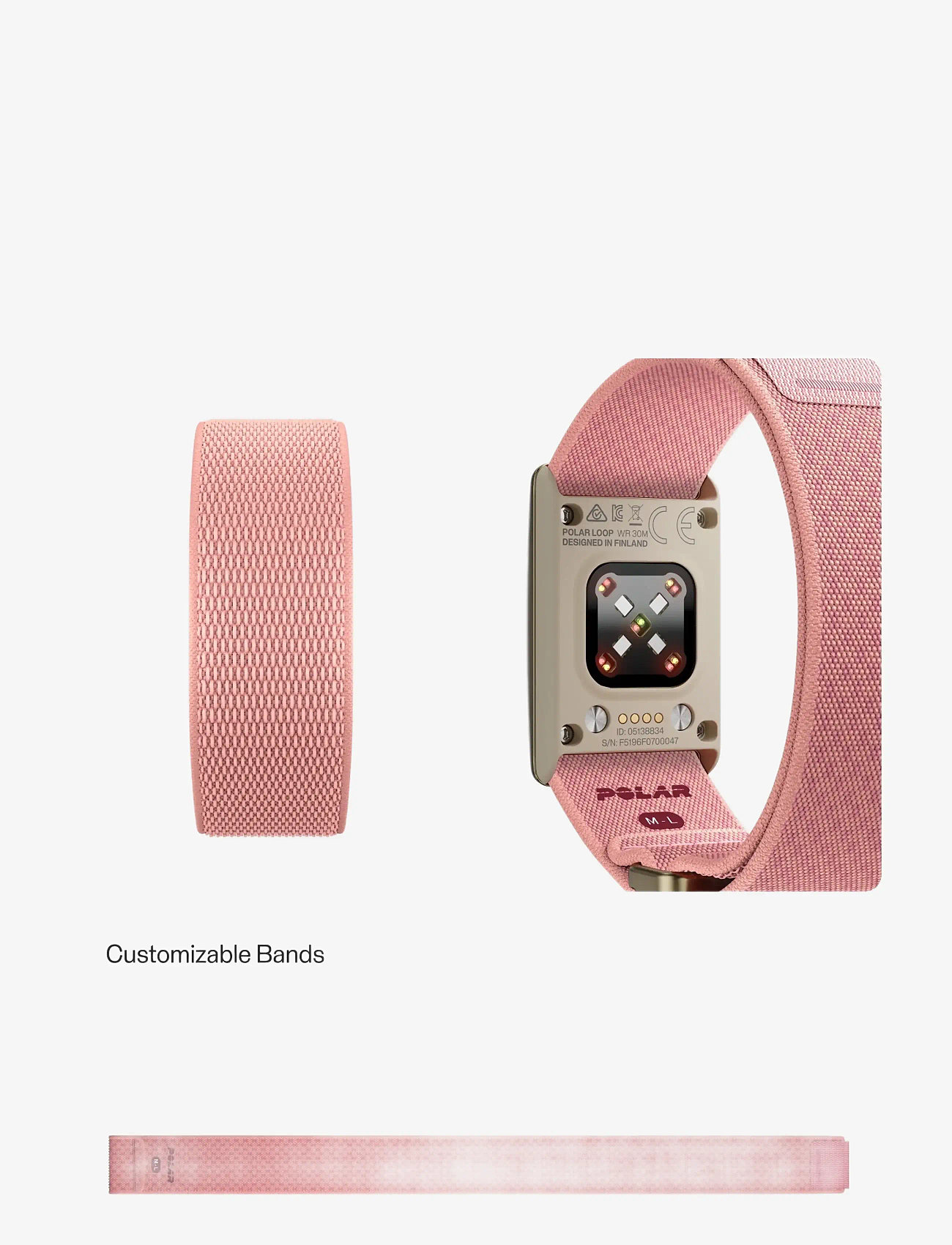 Polar - POLAR WB LOOP GEN2 PNK S-L - smartwatches - pink - 2