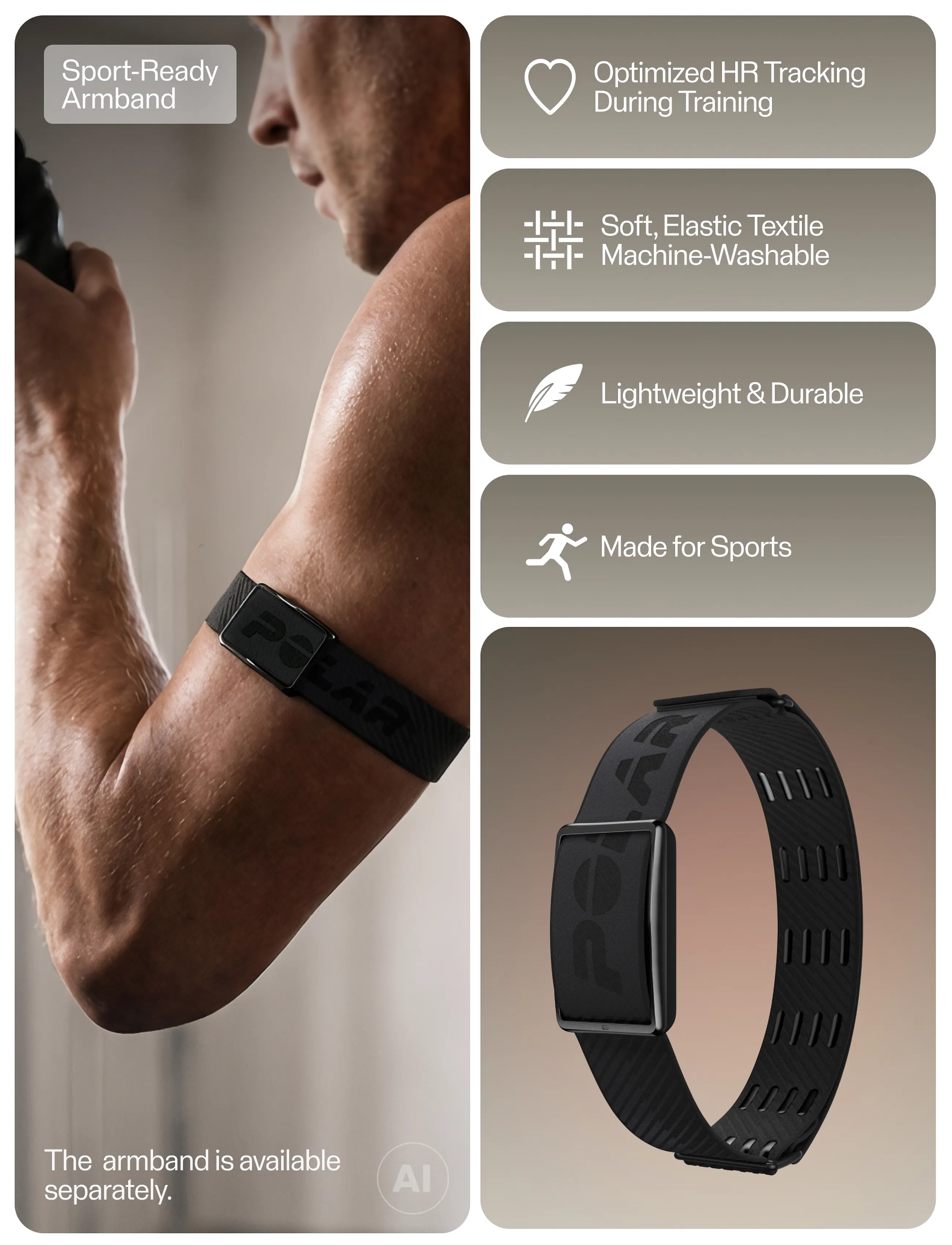Polar - POLAR LOOP ARMBAND GRY S-M - smartwatches - grey - 5