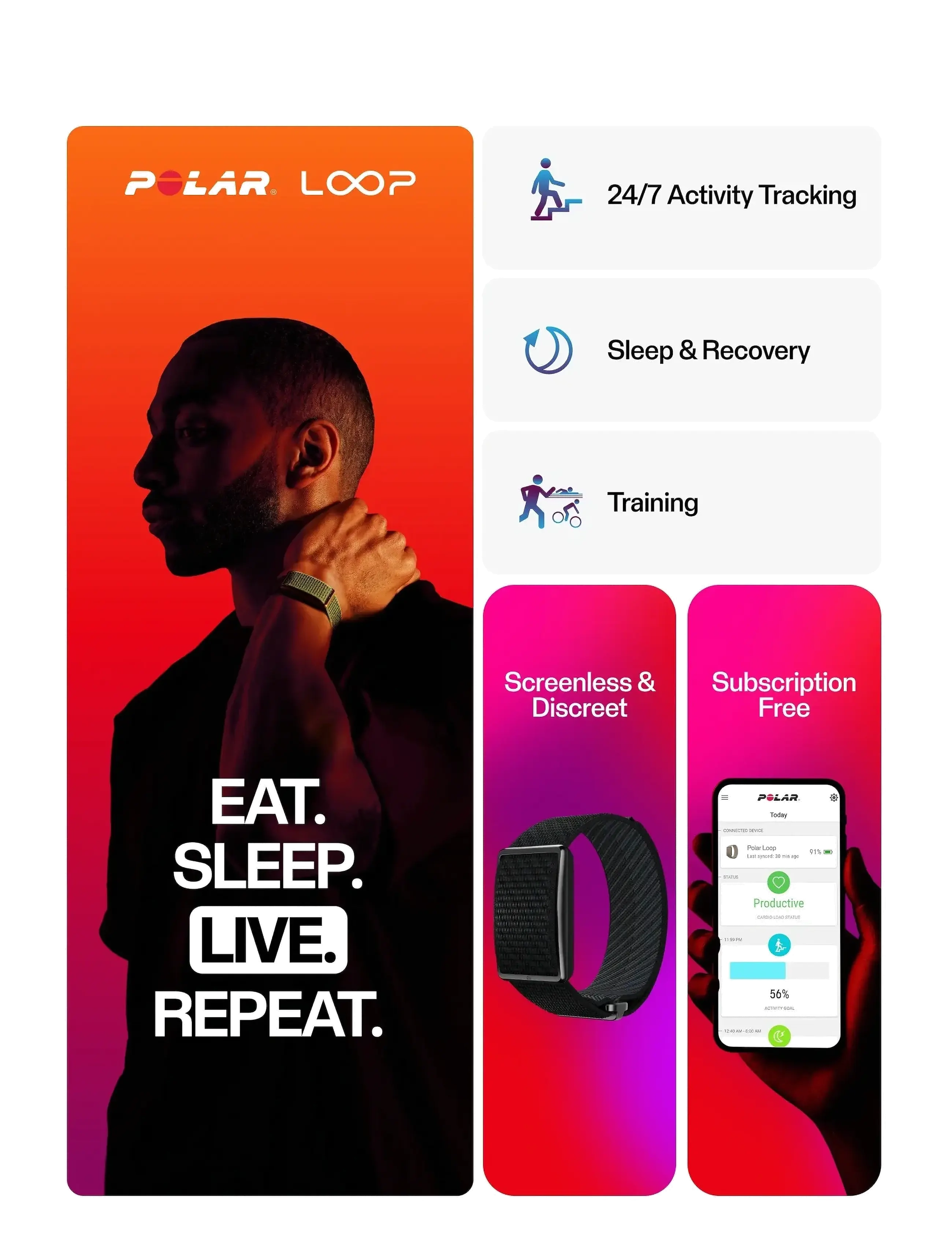 Polar - POLAR LOOP GEN2 - smartwatches - black - 2