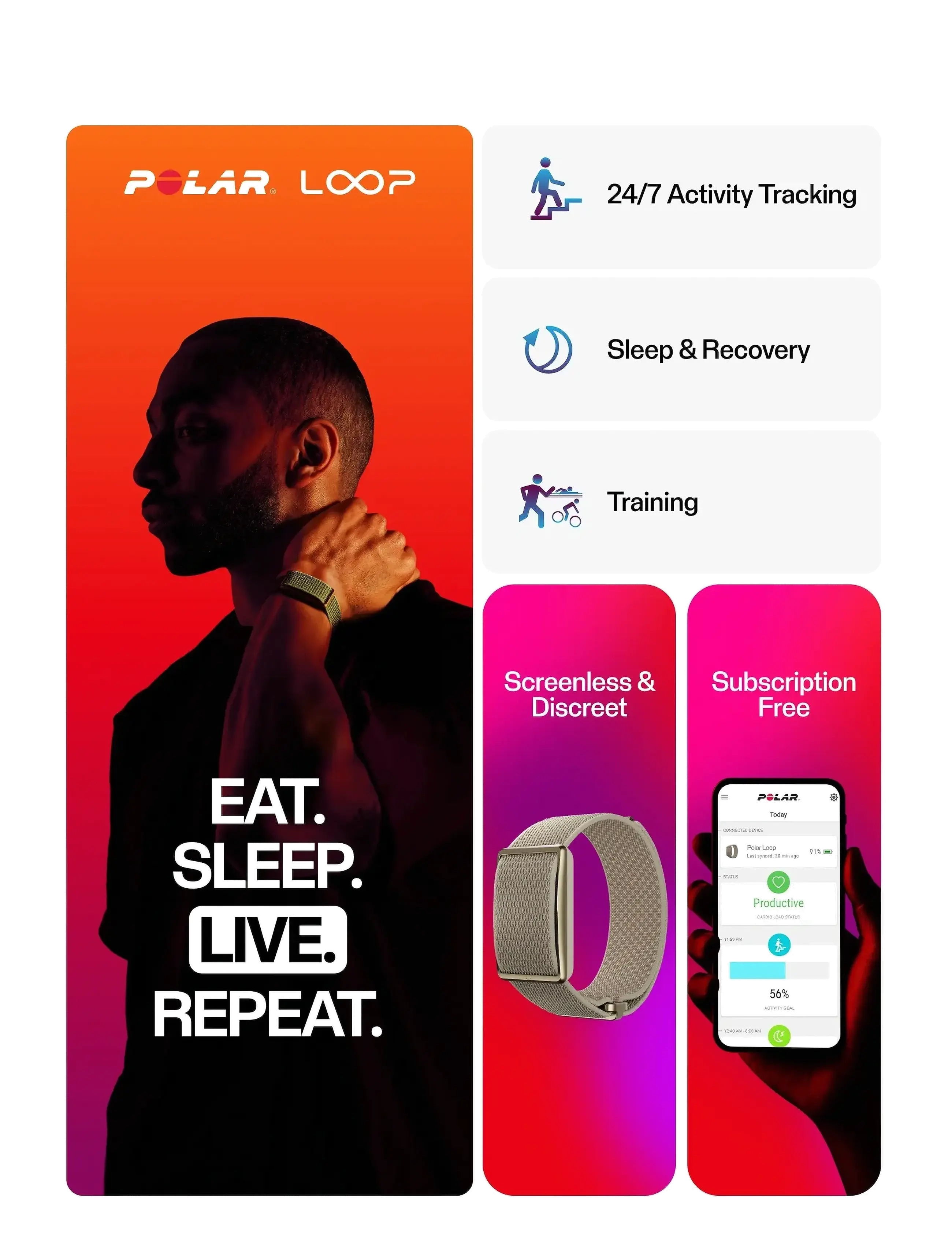 Polar - POLAR LOOP GEN2 - smartwatches - greige - 2