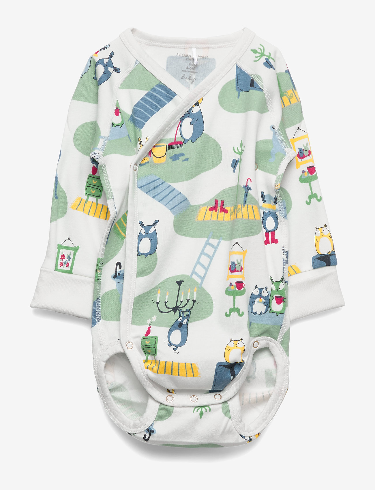 Polarn O. Pyret - Body Wrapover AOP Baby - smoke green - 0