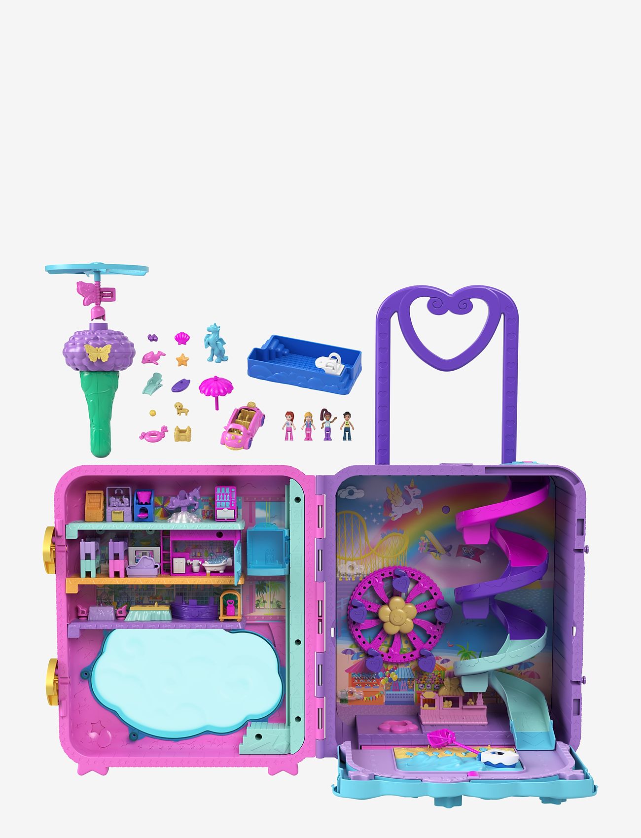 Polly Pocket - Dolls Pollyville Resort Roll Away Playset - film- & eventyrsfigurer - multi color - 0