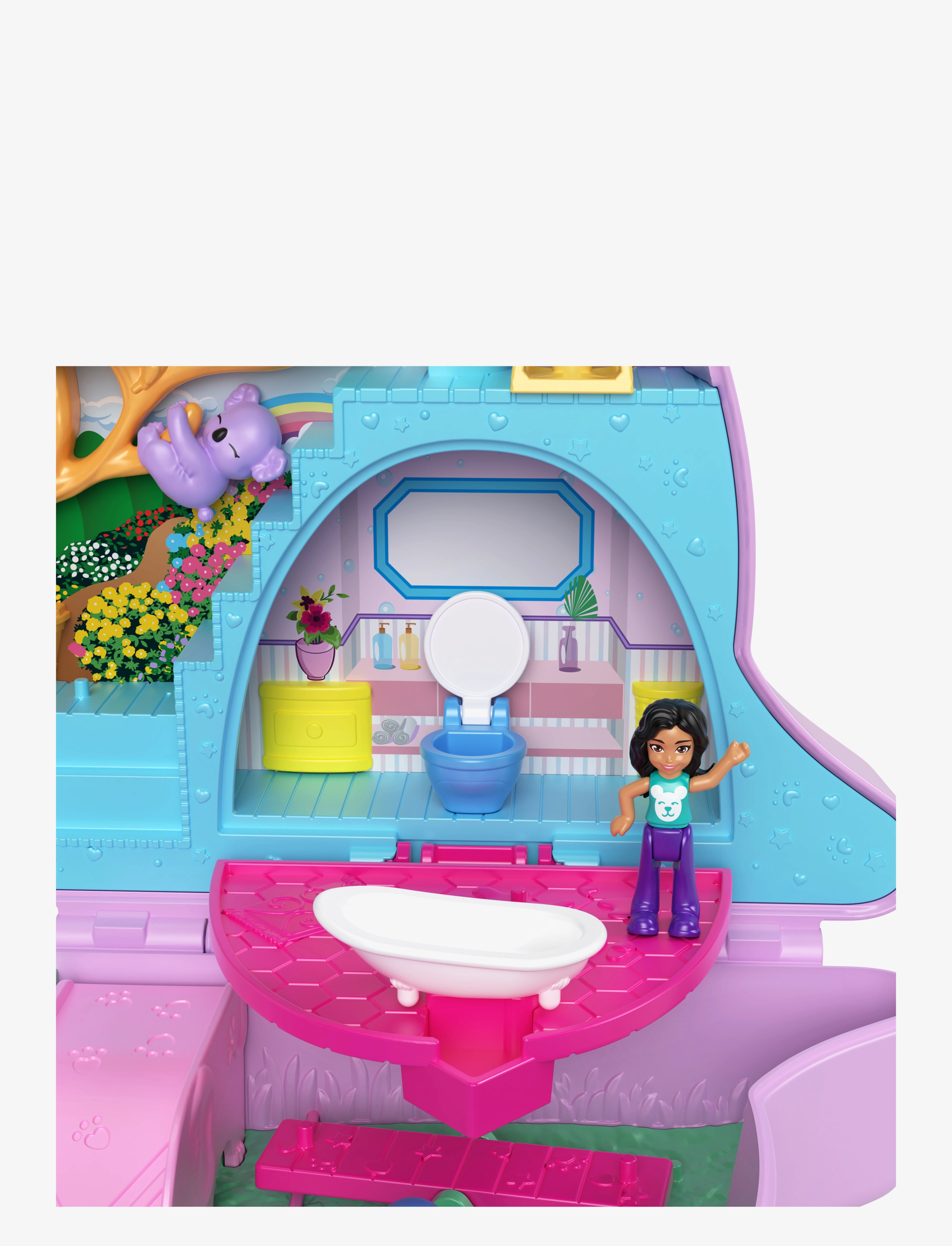 Polly Pocket - Mama and Joey Kangaroo Purse Compact Playset with 2 Micro Dolls and Accessories - multi color - 1