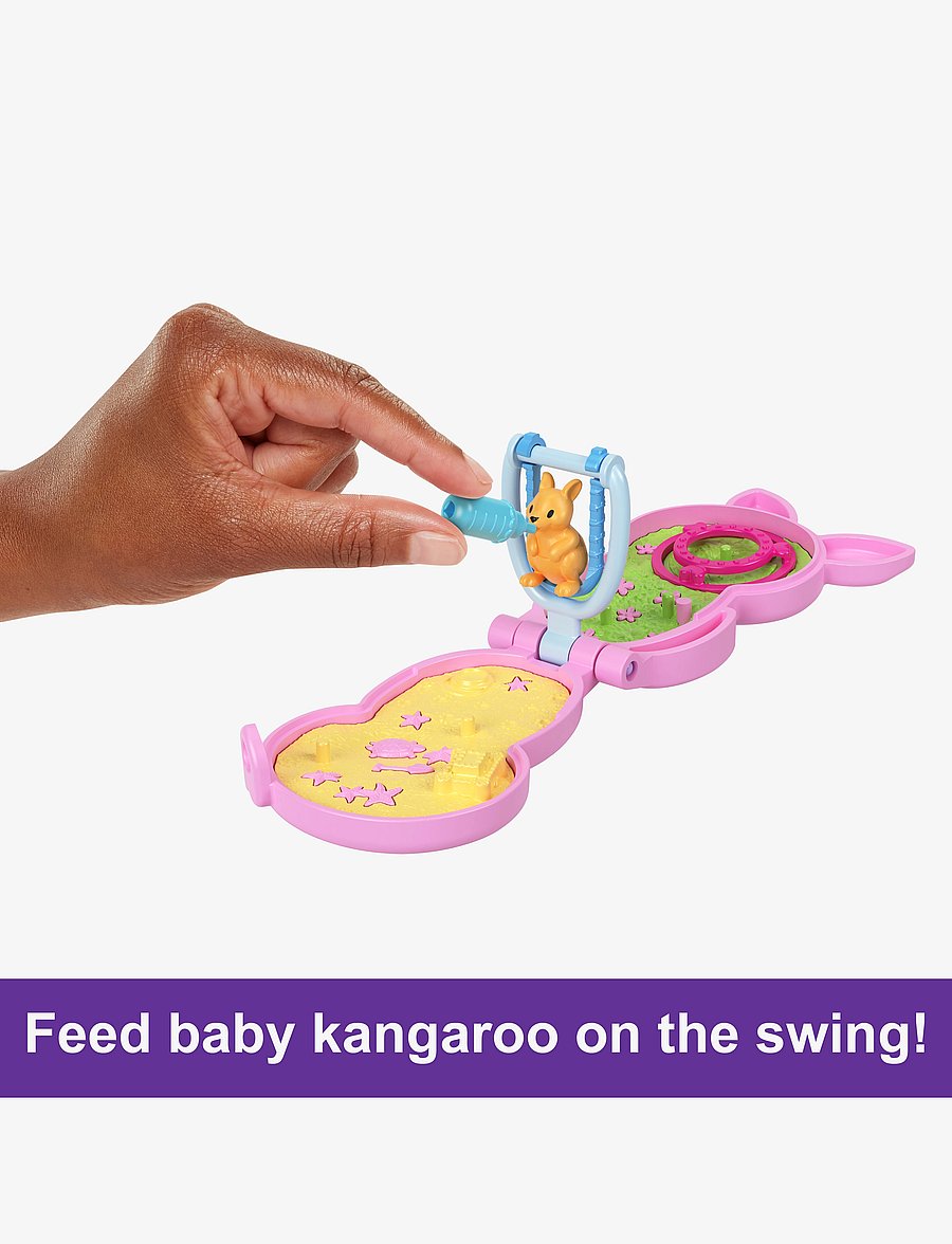 Polly Pocket - Mama and Joey Kangaroo Purse Compact Playset with 2 Micro Dolls and Accessories - multi color - 4