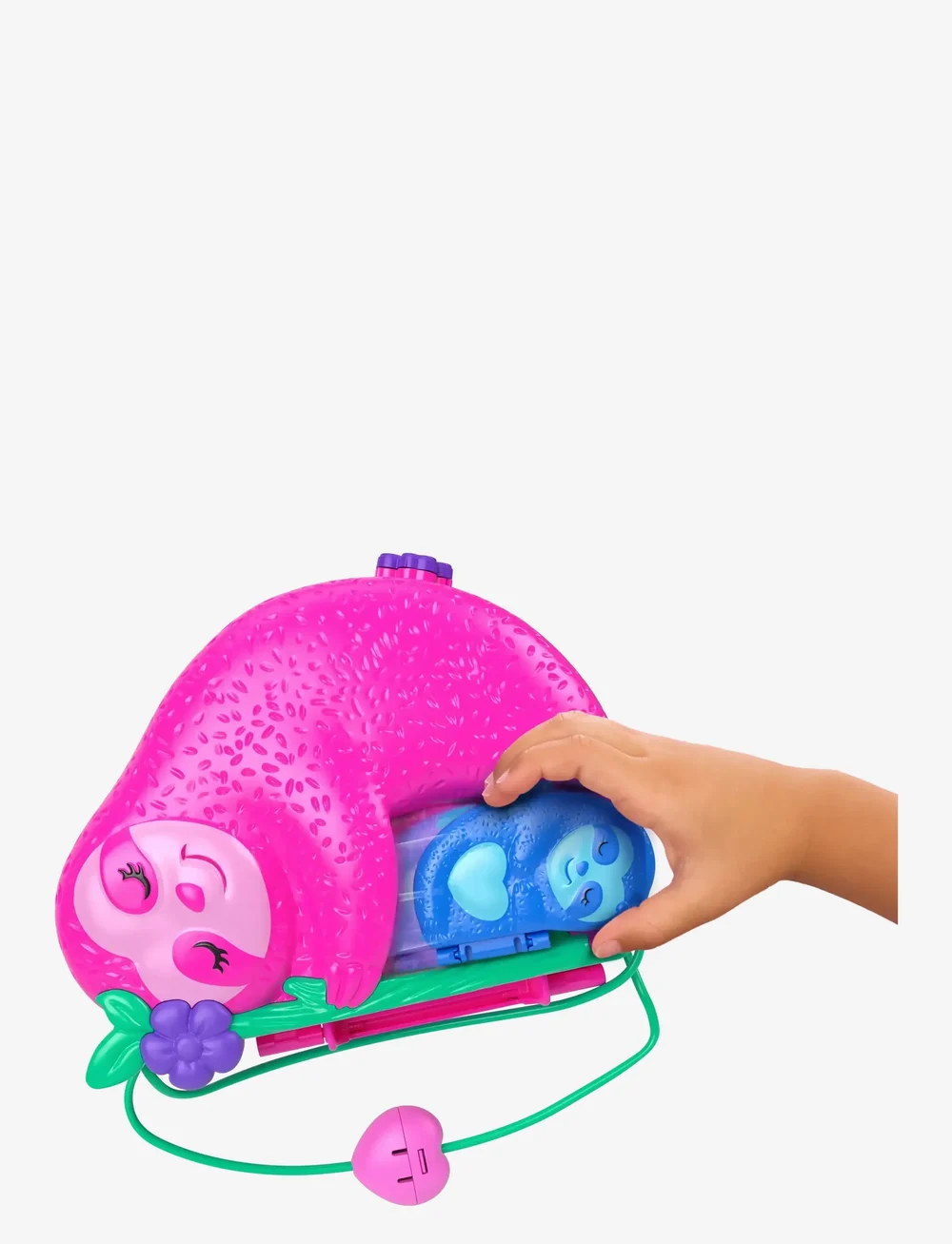 Polly Pocket - Dolls and Playset, Travel Toys, Sloth Family 2-in-1 Purse Compact - kvikmynda- og ævintýrapersónur - multicolor - 4