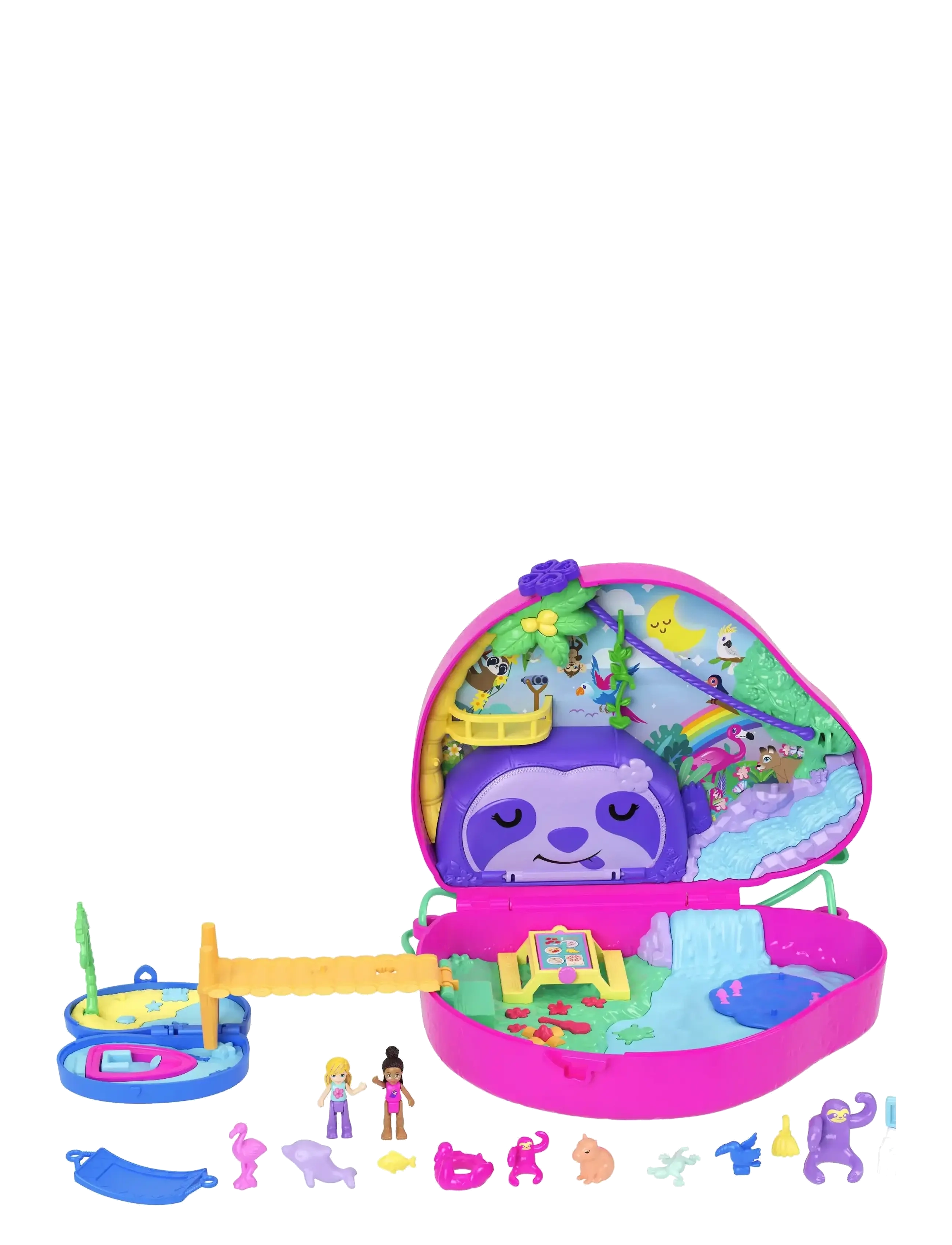 Polly Pocket - Dolls and Playset, Travel Toys, Sloth Family 2-in-1 Purse Compact - film- & märchenfiguren - multicolor - 5