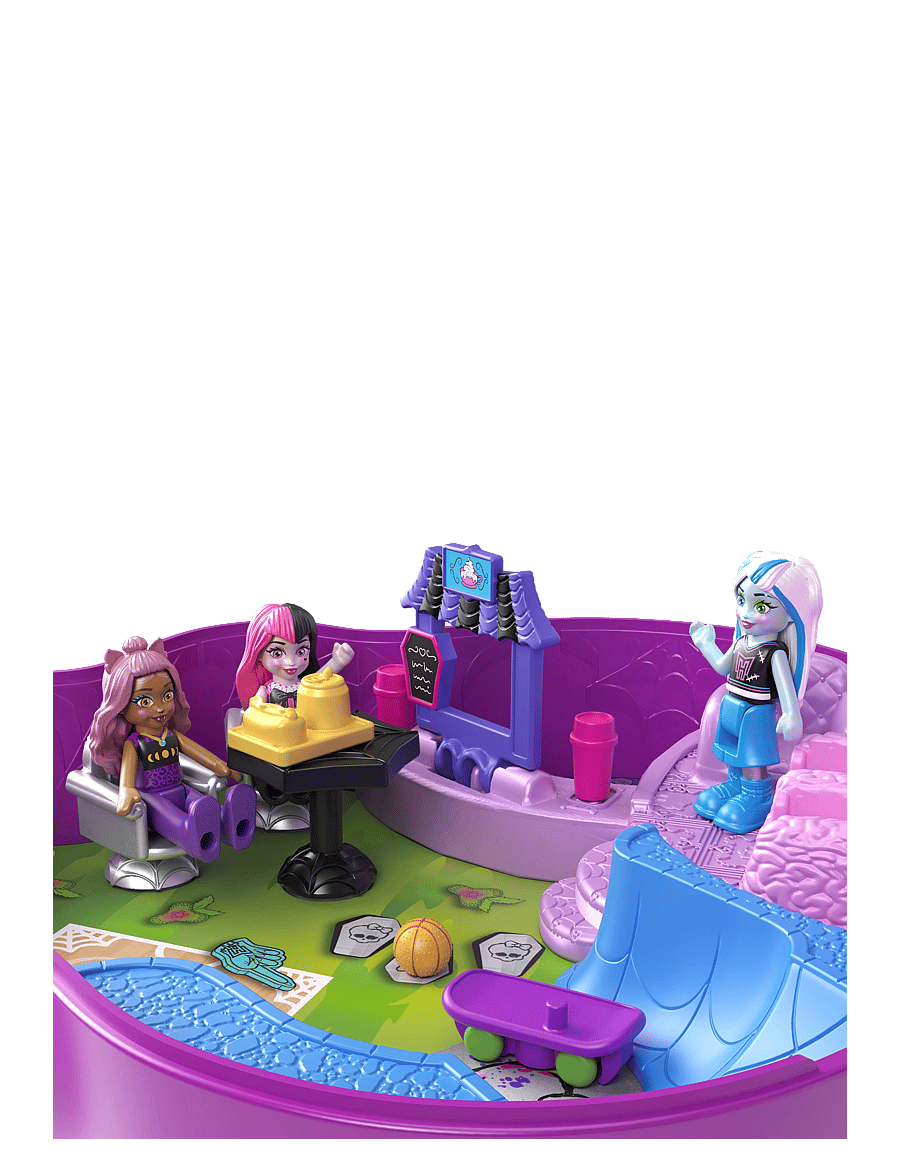 Polly Pocket - Monster High Compact with 3 Micro Dolls & 10 Accessories, Opens to High School - multi color - 2