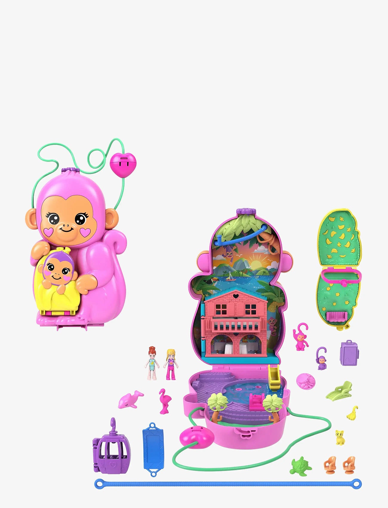 Polly Pocket - Polly Pocket Momma Monkey and Baby - play sets - multicolor - 1