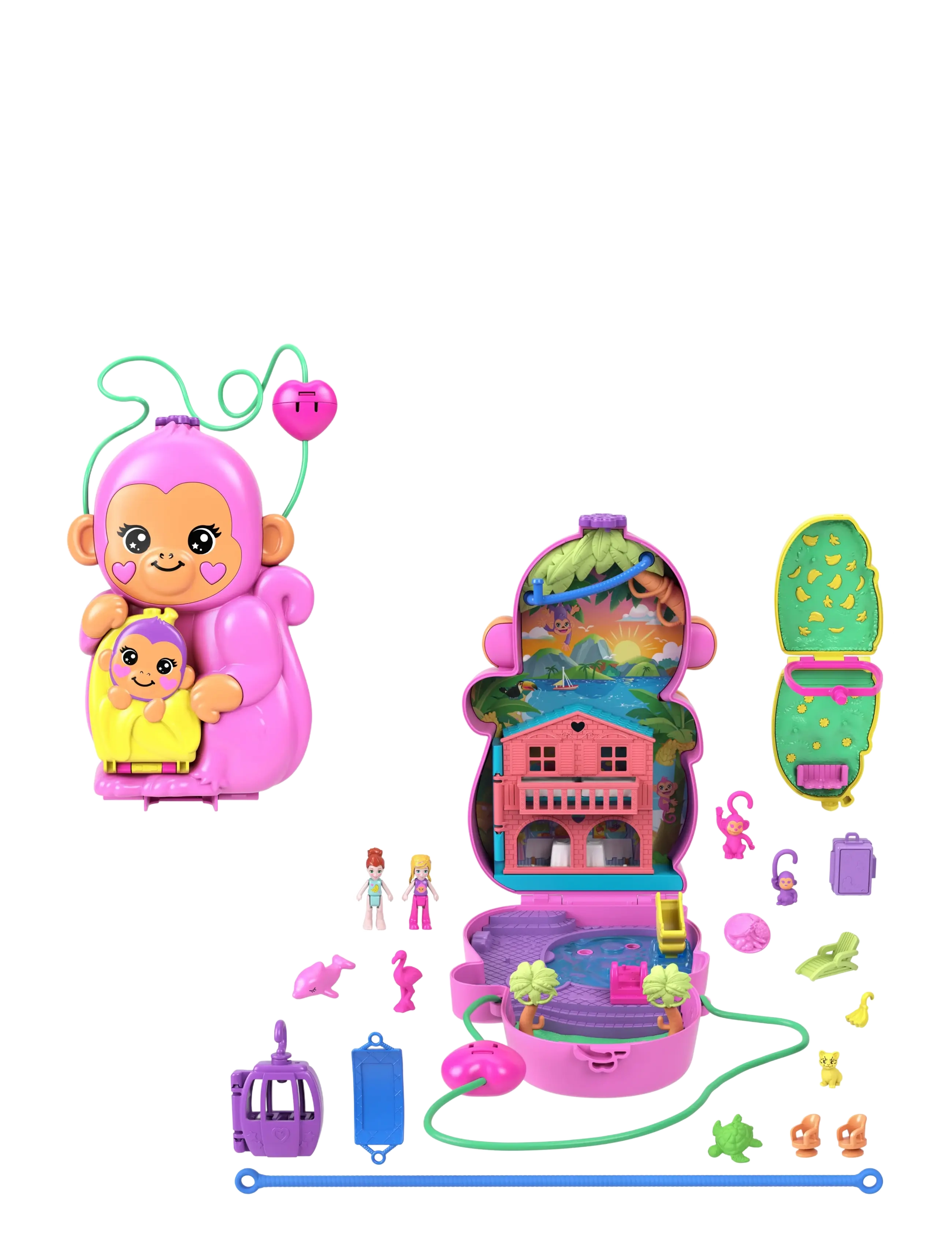 Polly Pocket Polly Pocket Momma Monkey and Baby - Leksakssets & Figurer - MULTICOLOR / pink/rose