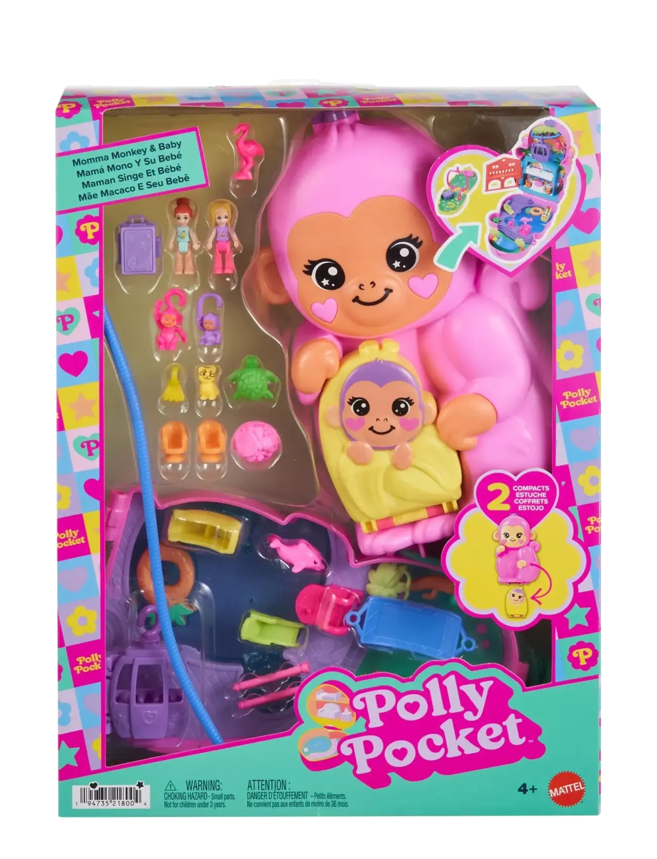 Polly Pocket - Polly Pocket Momma Monkey and Baby - multicolor - 5