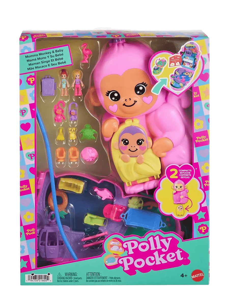 Polly Pocket - Polly Pocket Momma Monkey and Baby - multicolor - 5